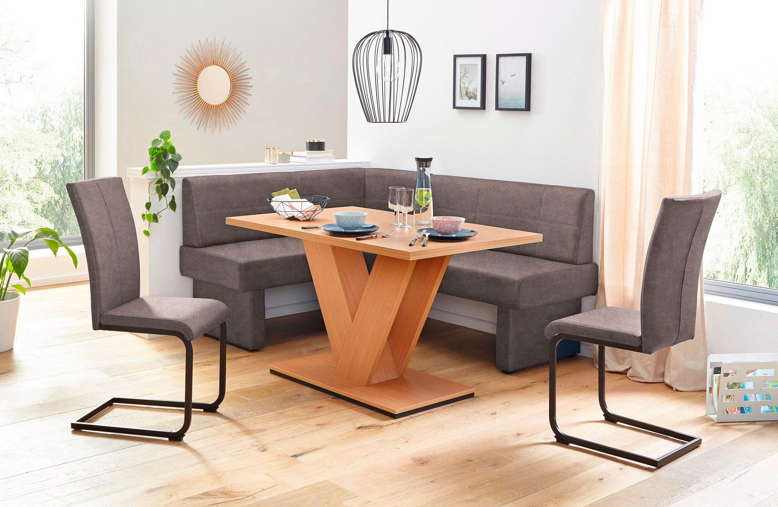Home affaire Vrijdragende stoel Nils Stoel belastbaar tot 120 kg, frame metaal in chroom-look of zwart (set, 2 stuks)