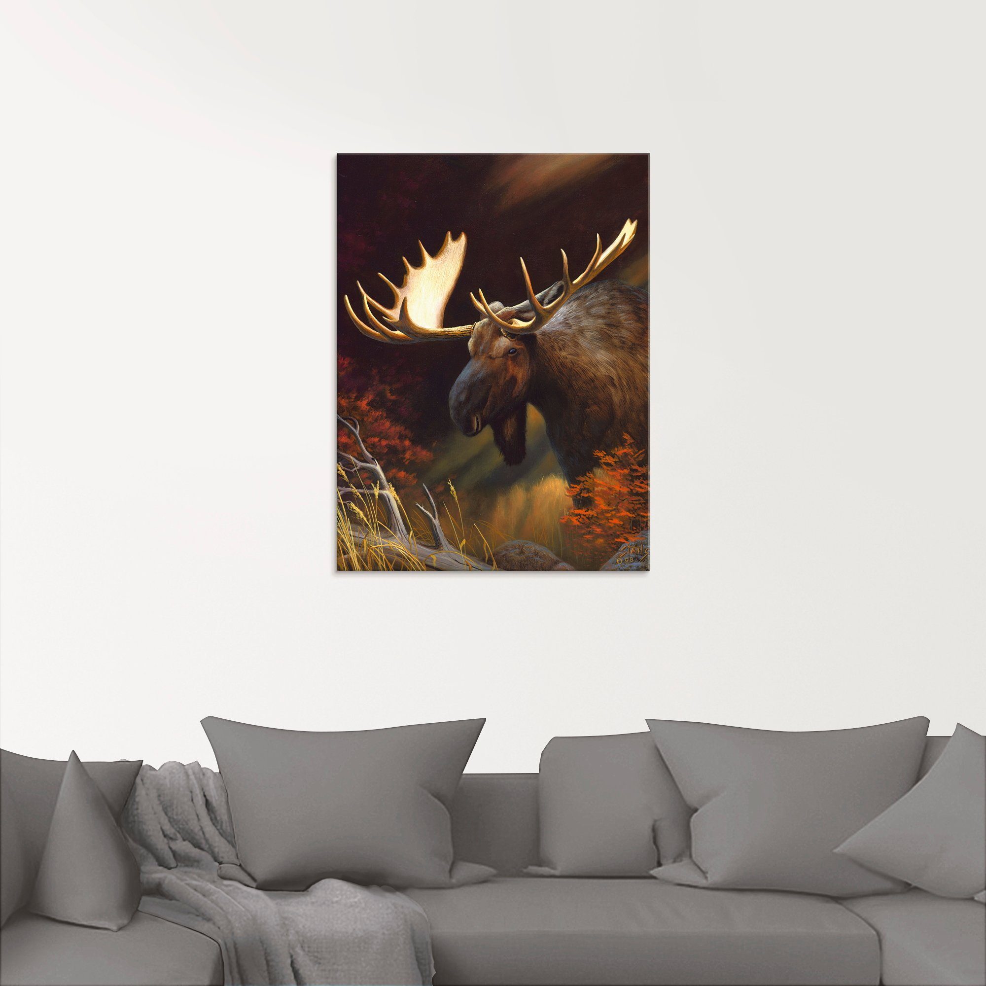 Artland Print op glas Eland foto in verschillende maten