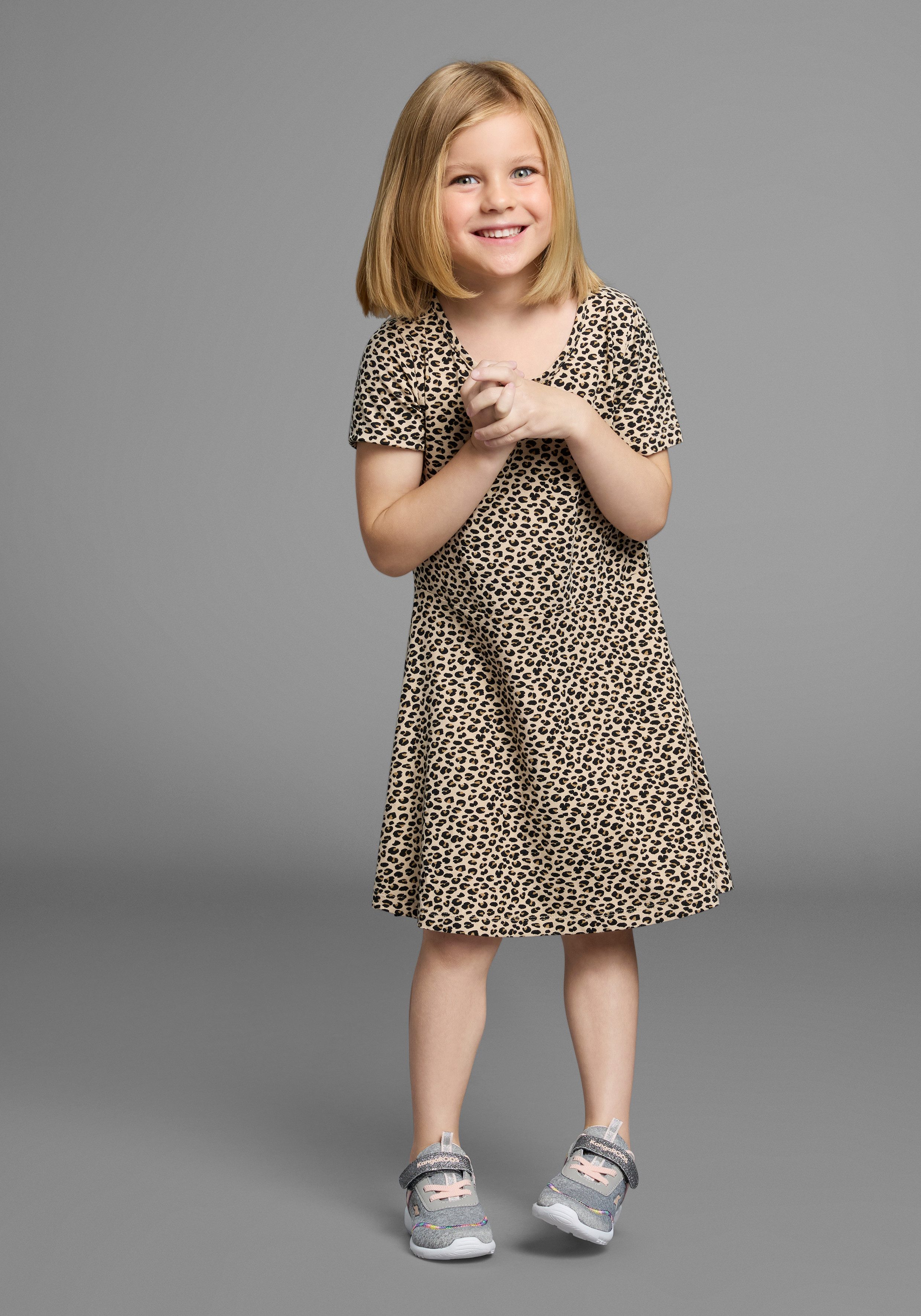 KIDSWORLD Jerseyjurk Shirtjurk in leo-patroon