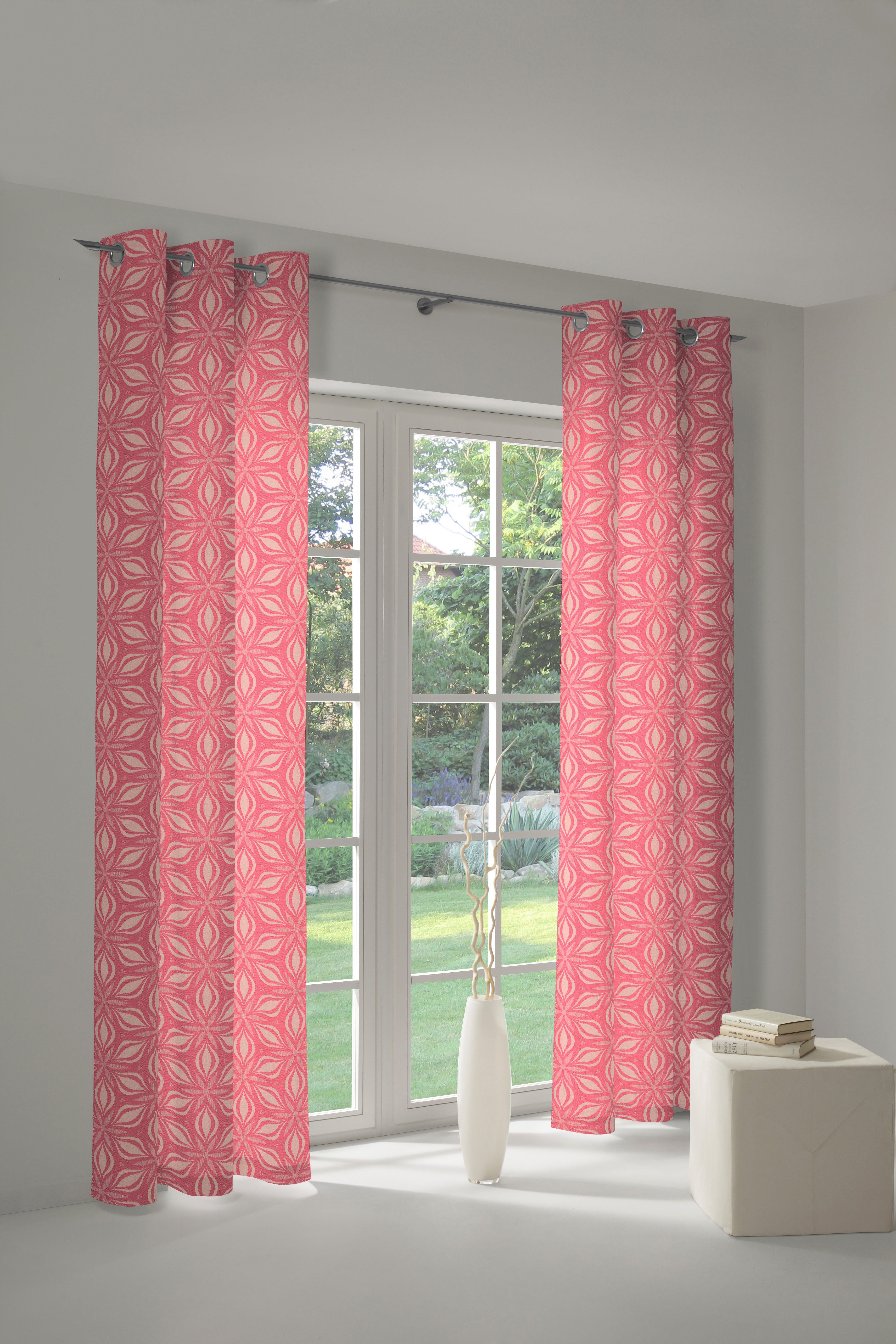 Adam Gordijn Retro Floret (1 stuk) kant & klaar gordijnen maat 4 roze