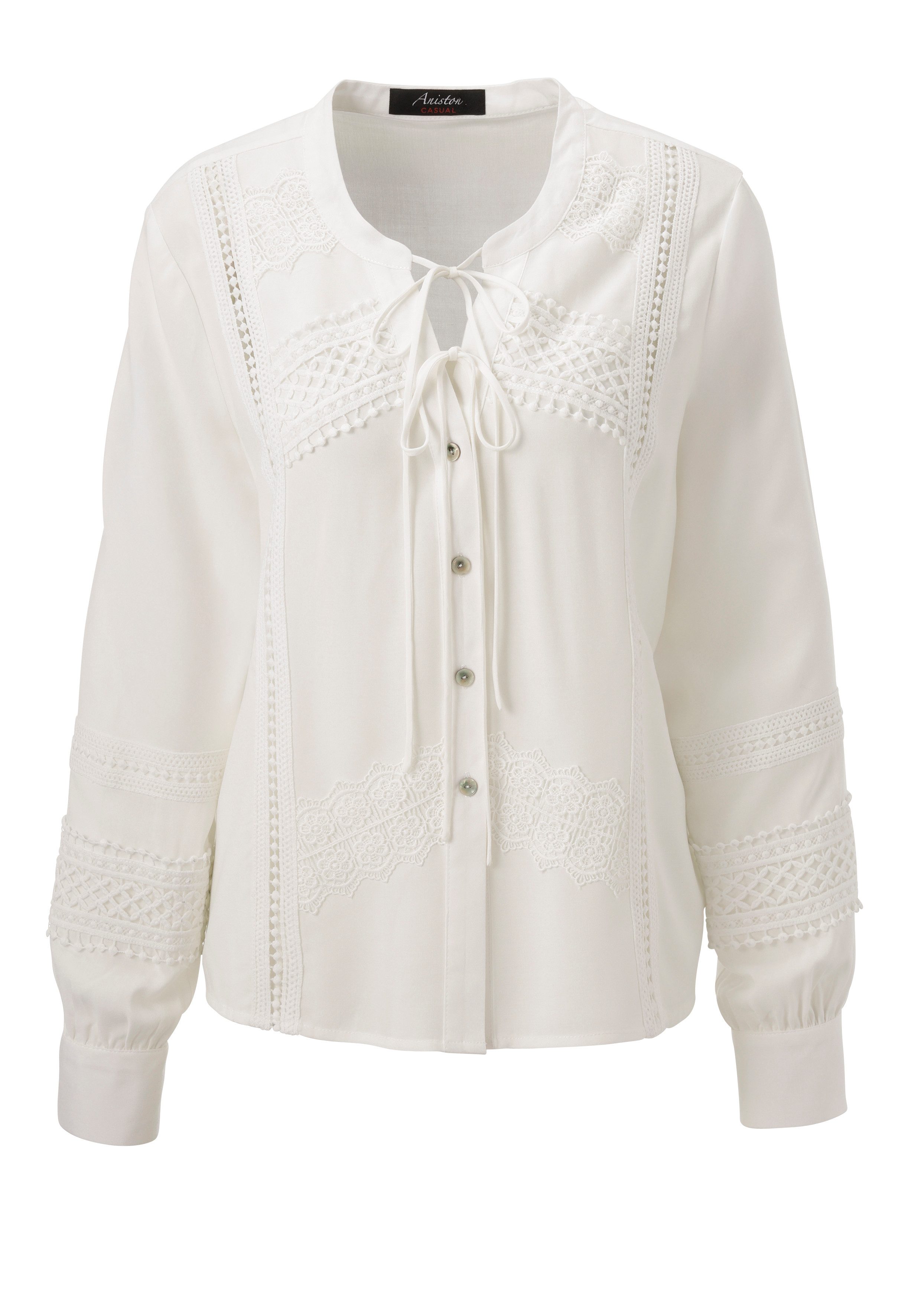 Aniston CASUAL Overhemdblouse rijkelijk versierd met verschillende soorten kant - nieuwe collectie