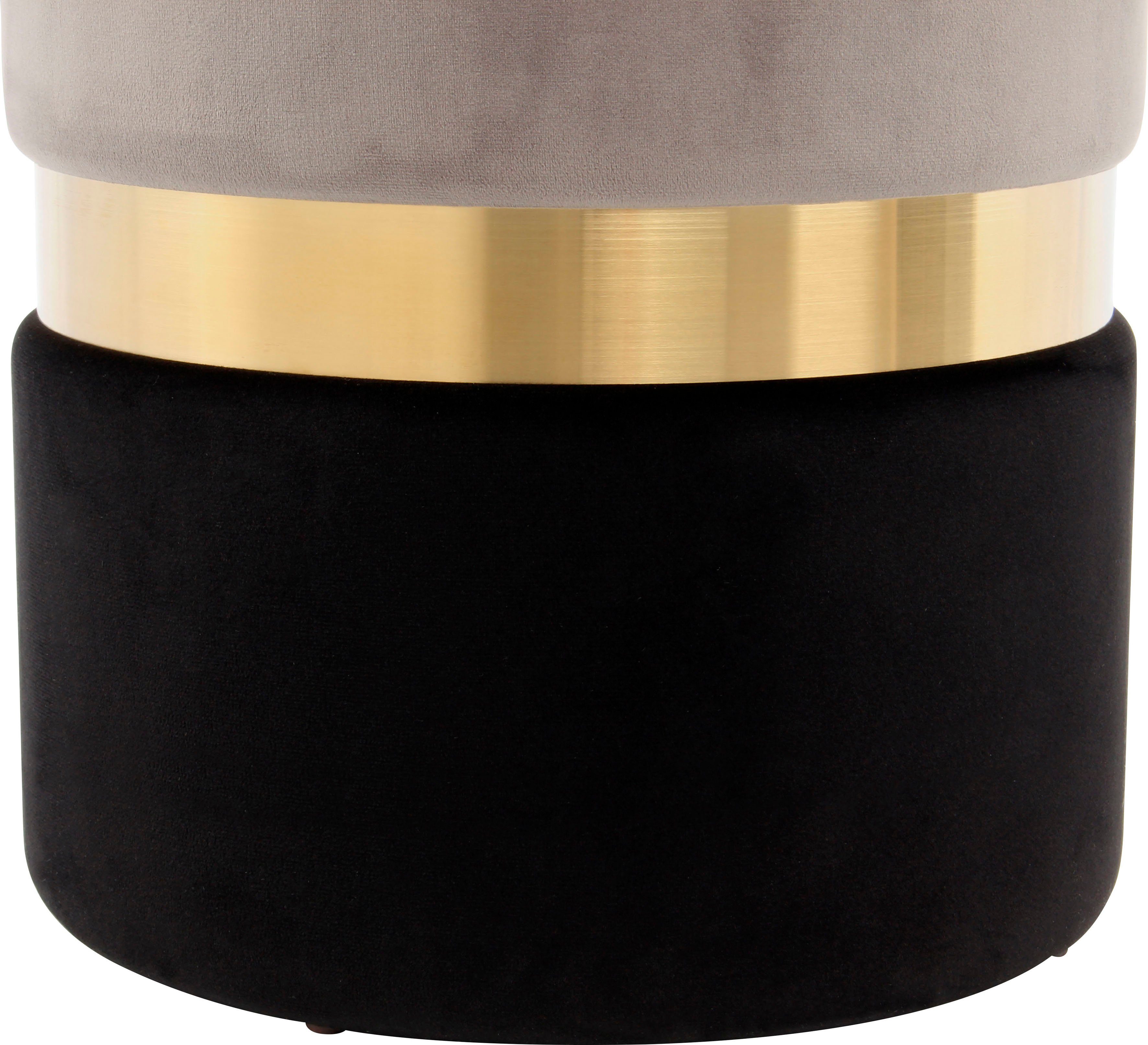 Kayoom Hocker met bergruimte Kruk Zora 125 2-delige set, fluweelzachte stof bekleding, ronde elegante vorm (set, 2 stuks)