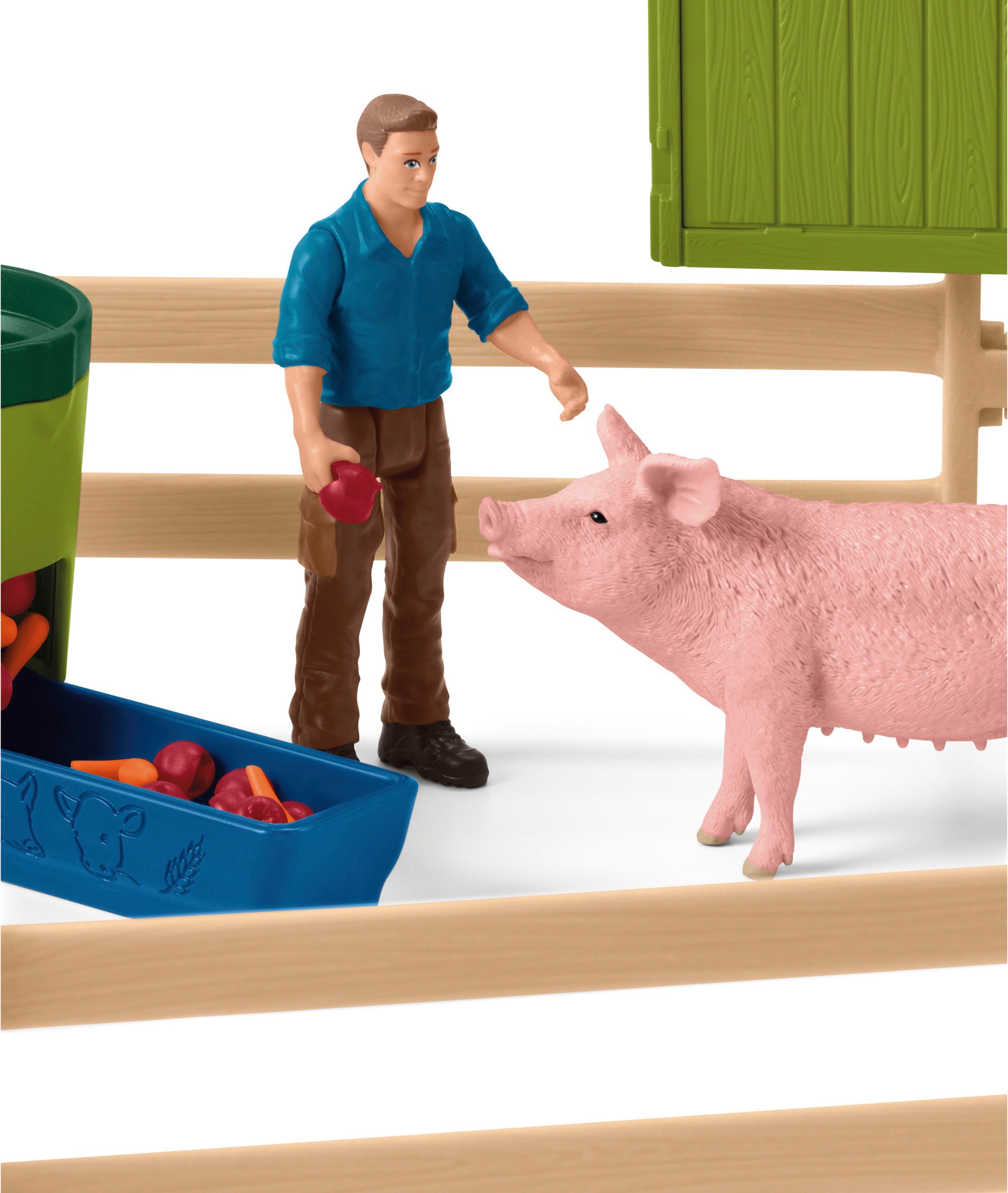 Schleich® Speelwereld FARM WORLD, Grote stal met dieren en accessoires (42605)