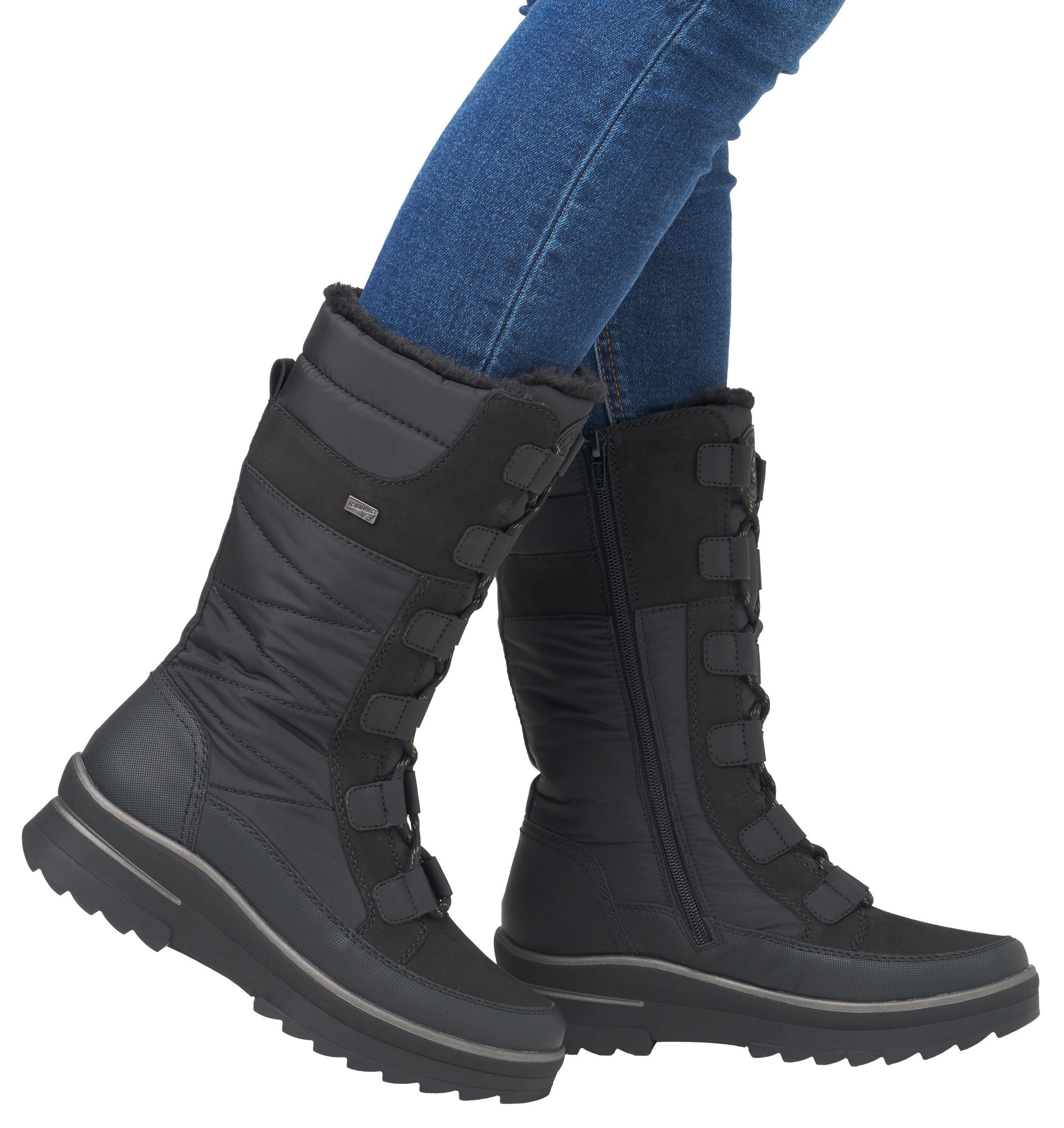 Remonte Winterlaarzen sleehak, veterschoenen, outdoorschoenen met binnenrits