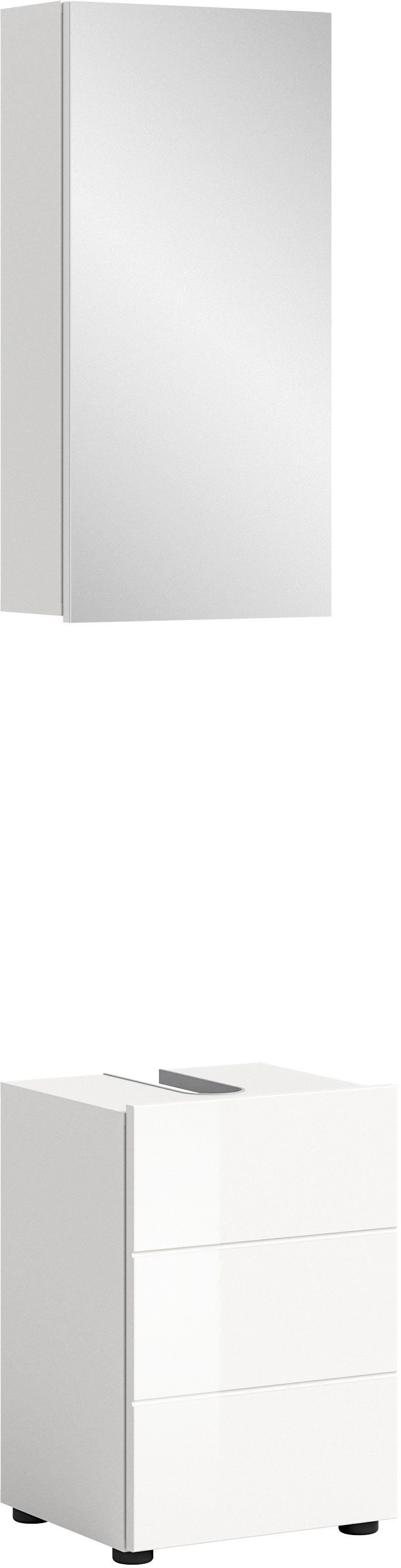 welltime Badmeubelset BIEL, TOPSELLER!, 2-delig, hoogwaardige MDF front, groeflook (2 stuks)