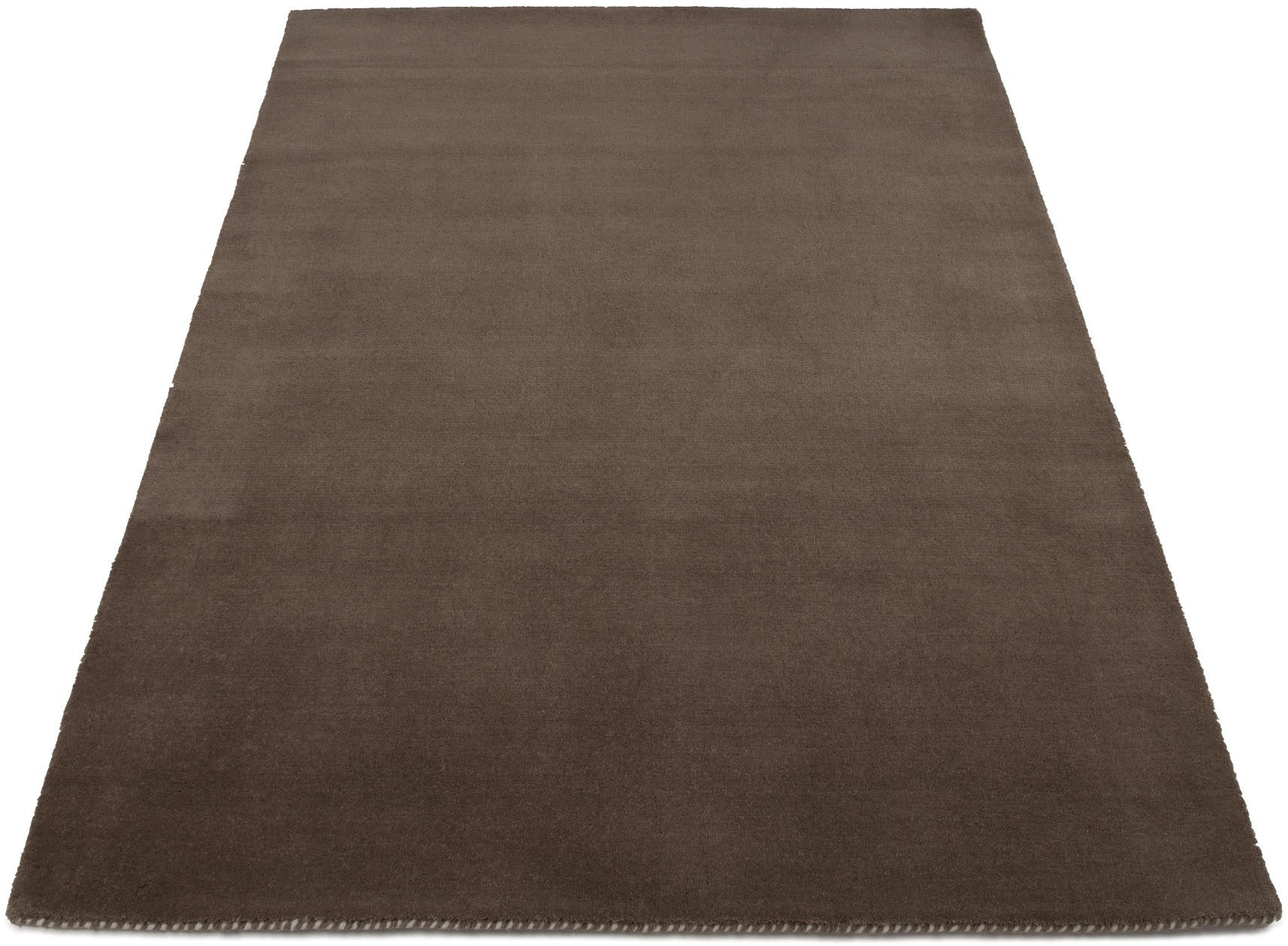 carpetfine Wollen kleed Gabbeh Lola Uni met natuurlijk plantaardig materiaal handgeweven, ook in rond