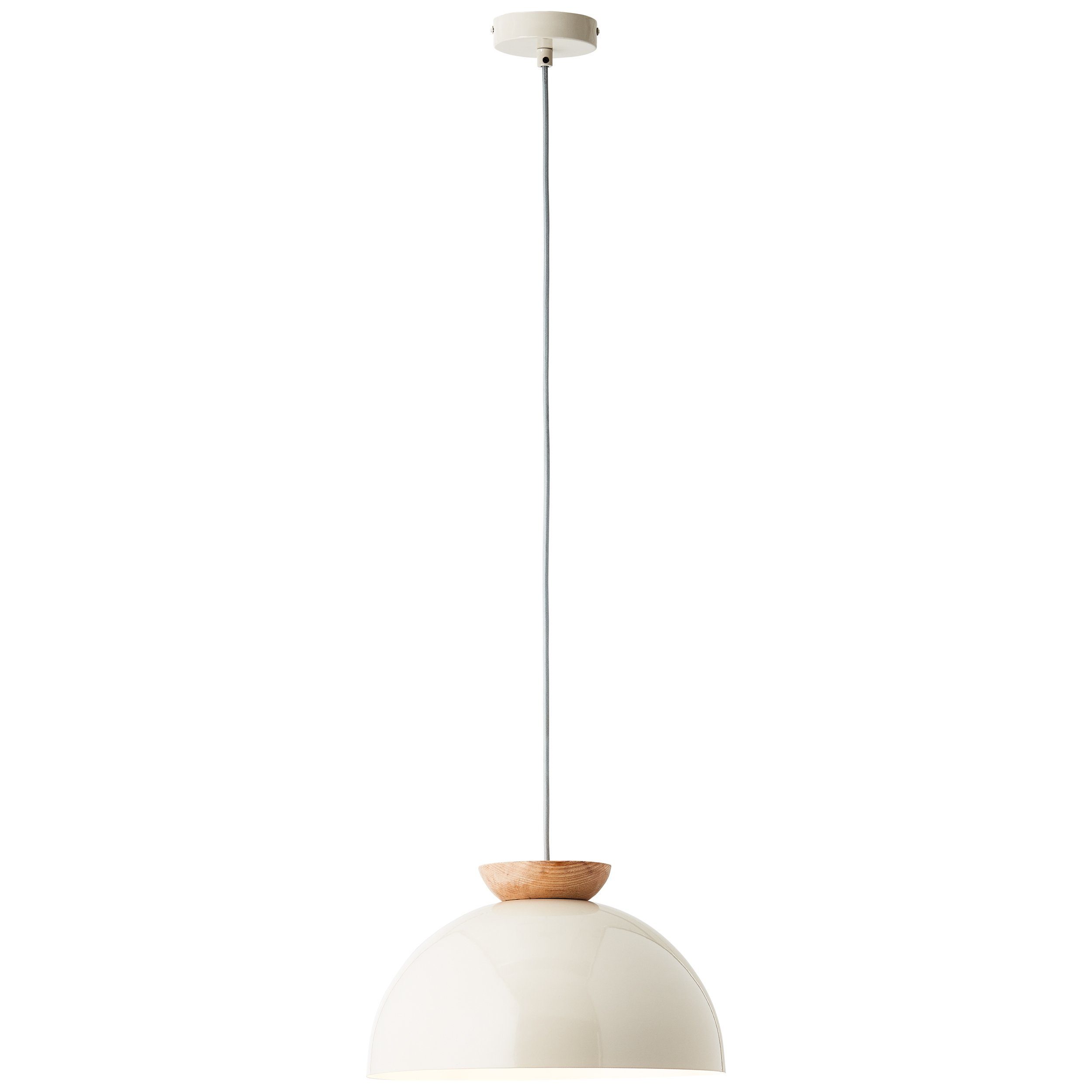 Brilliant Leuchten Hanglamp Nalam 174,5 x 35 cm, 1 x e27, inkortbaar, metaal/hout, grijs