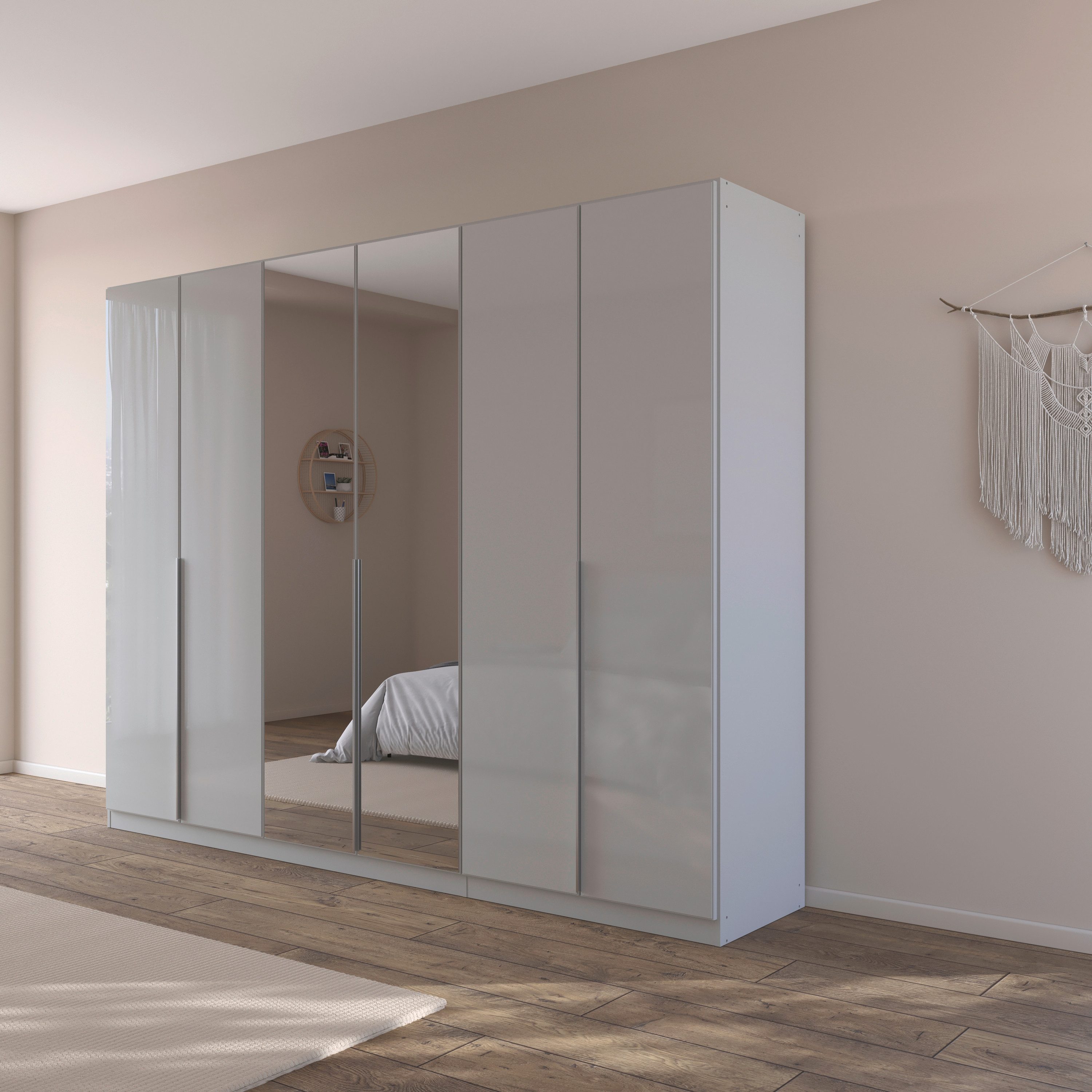 rauch Draaideurkast Kledingkasten kast garderobe AGORDO met glazen front doordachte binnenuitrusting, in 6 breedtes en 2 hoogtes made in germany