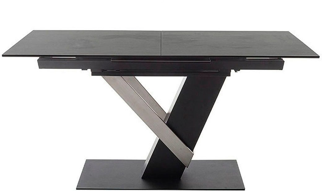 MCA furniture Eettafel MASSARO tafel met voet 160-210 cm Keramiek, metaal, synchronisatie-uittrekmechanisme, uittrekbaar, 6-8 personen