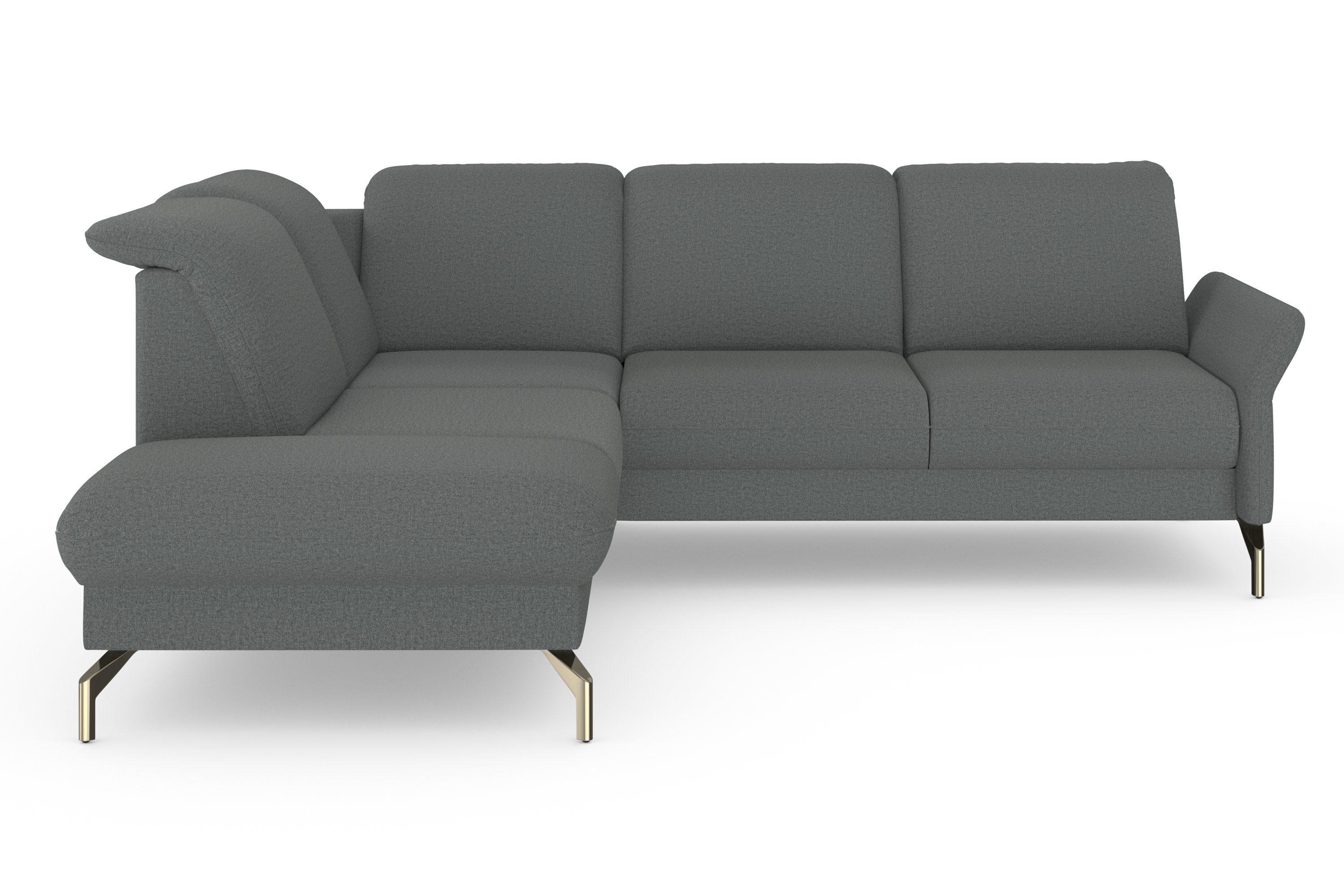sit&more Hoekbank Fashion L-vorm naar keuze met verstelbare hoofdsteun, uittrekzitting, motorisch, nikkel poten