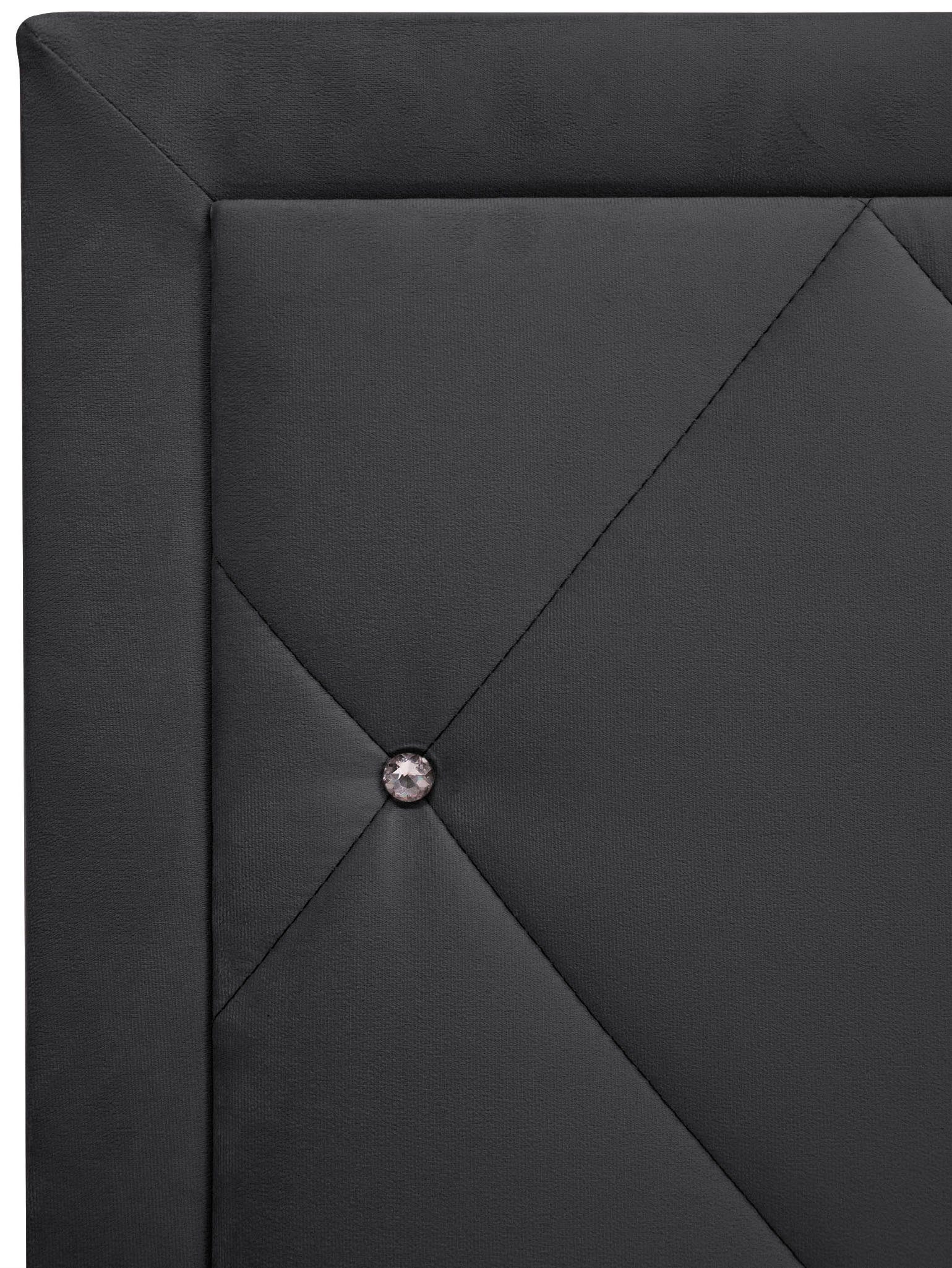 Leonique Boxspring Alfie, bestseller! Inclusief bedlade & topper Optioneel met knoopstiksels of strassstenen, H2, H3 en H4 verkrijgbaar