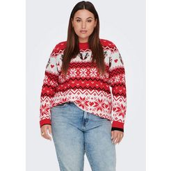 only carmakoma kersttrui carxmas ls pullover knt rood