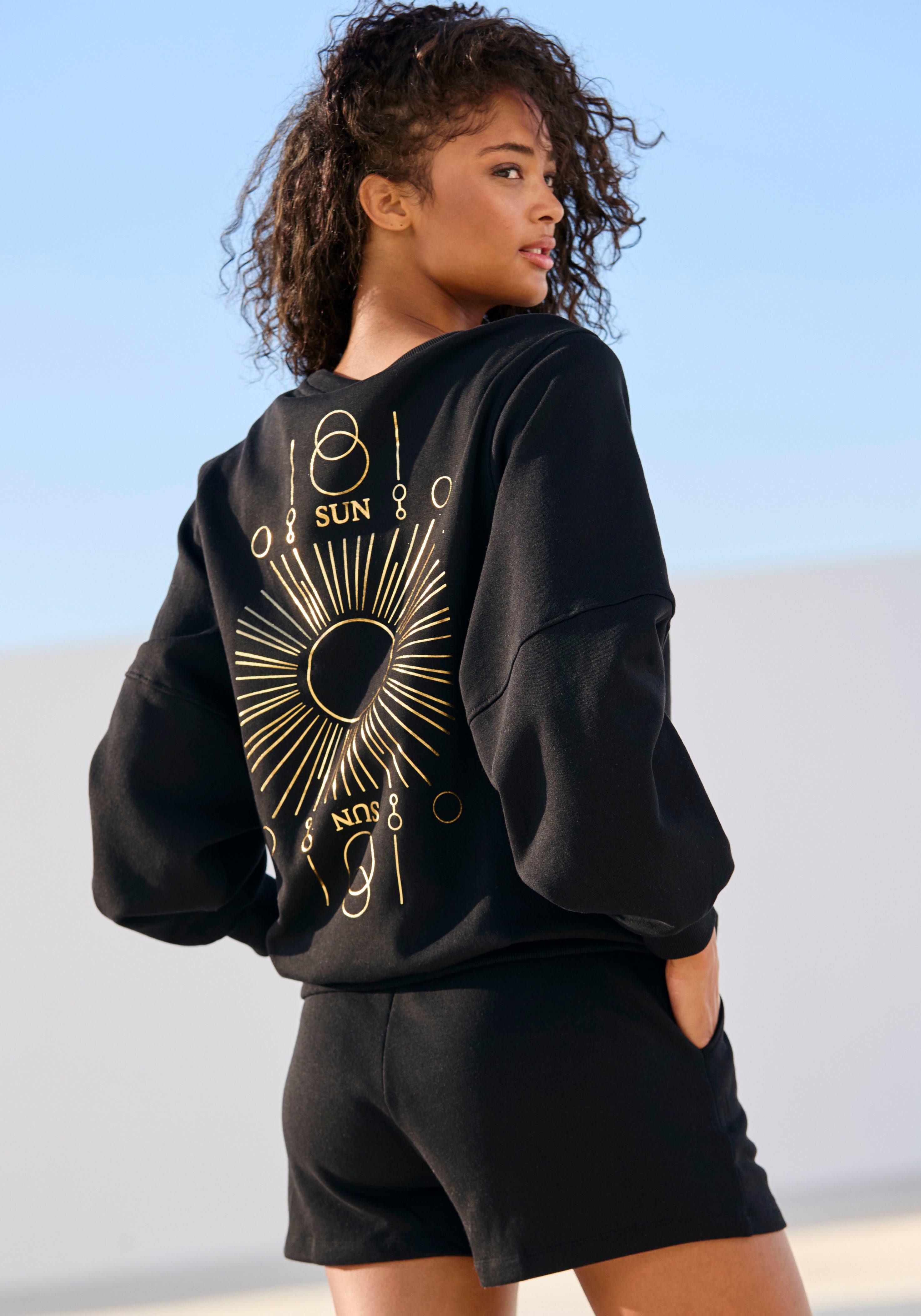 Buffalo Sweatshort Loungebroek met zijzakken en kleine print loungewear