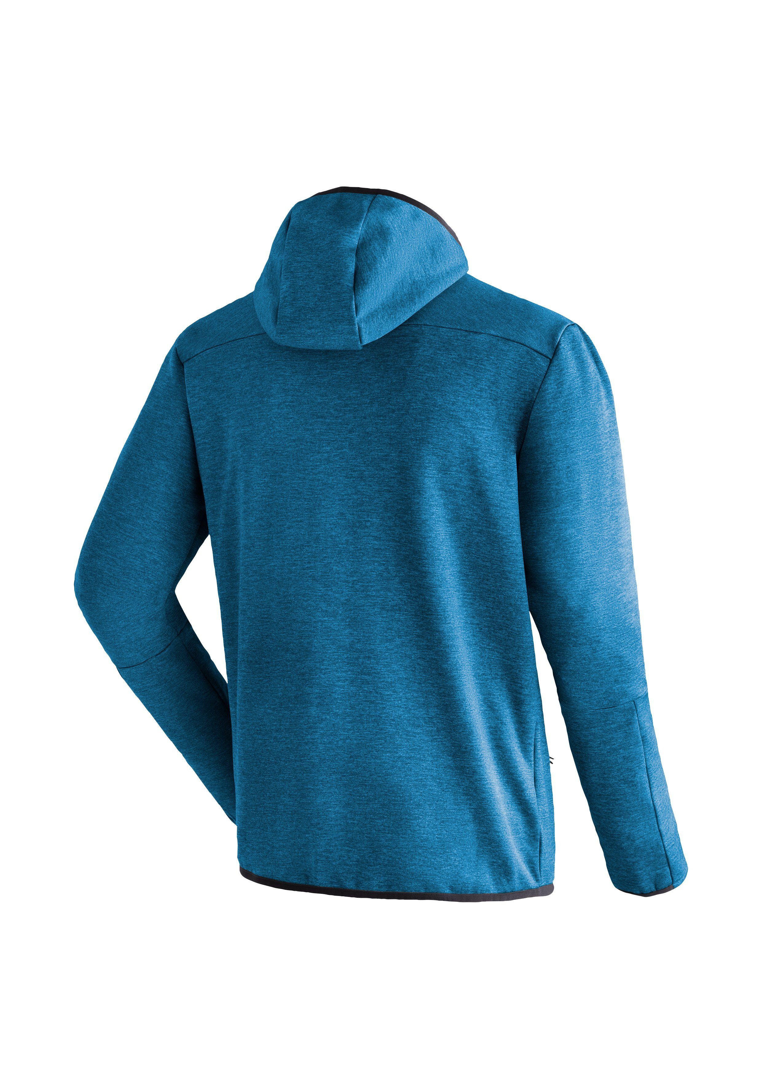 Maier Sports Fleecejack Fave M Heren fleece met verstelbare capuchon, ademende zip-hoodie