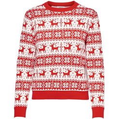 only kersttrui onlxmas pattern l-s pullover rood