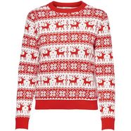 only kersttrui onlxmas pattern l-s pullover rood