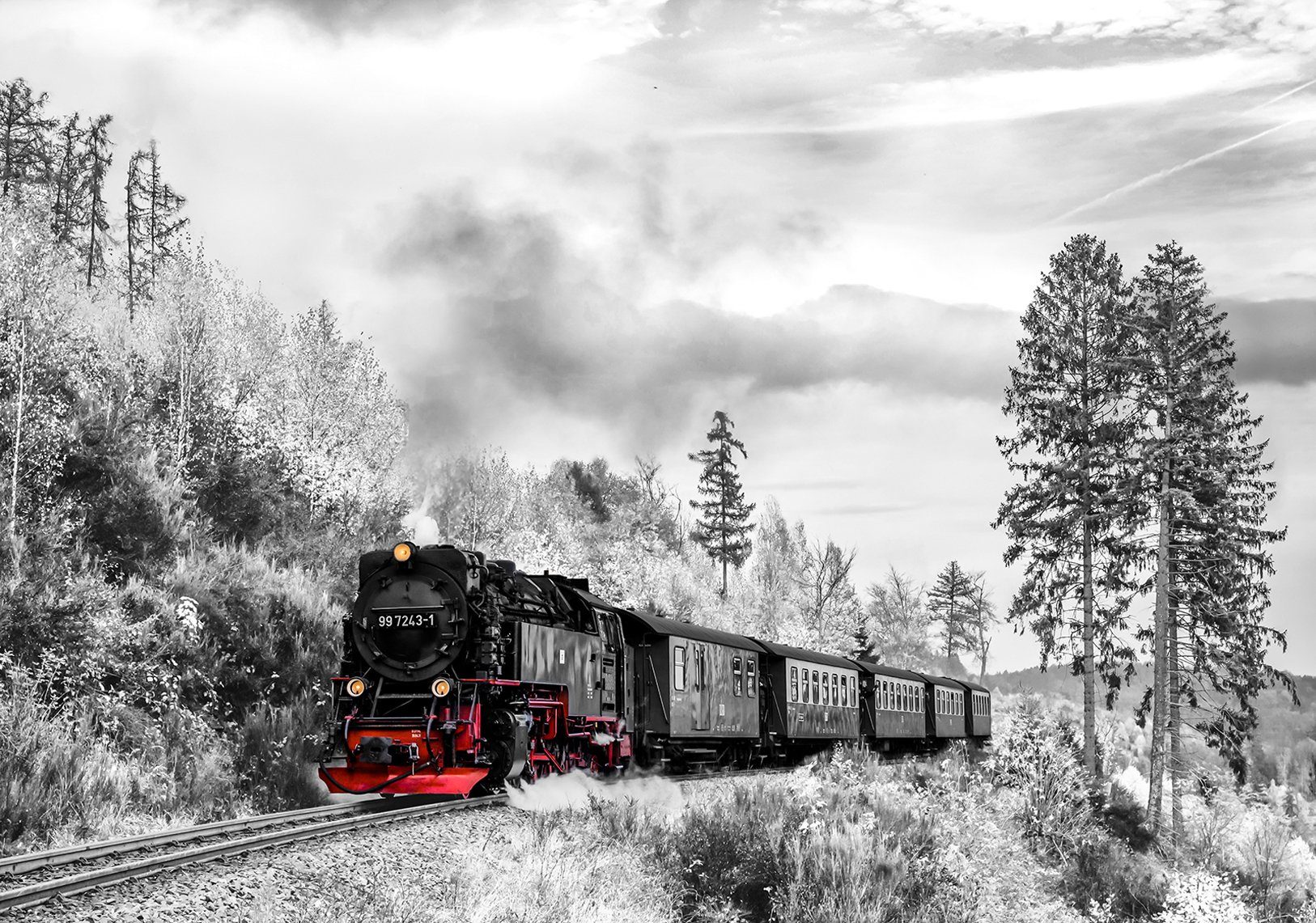 Consalnet Vliesbehang Locomotief in verschillende maten