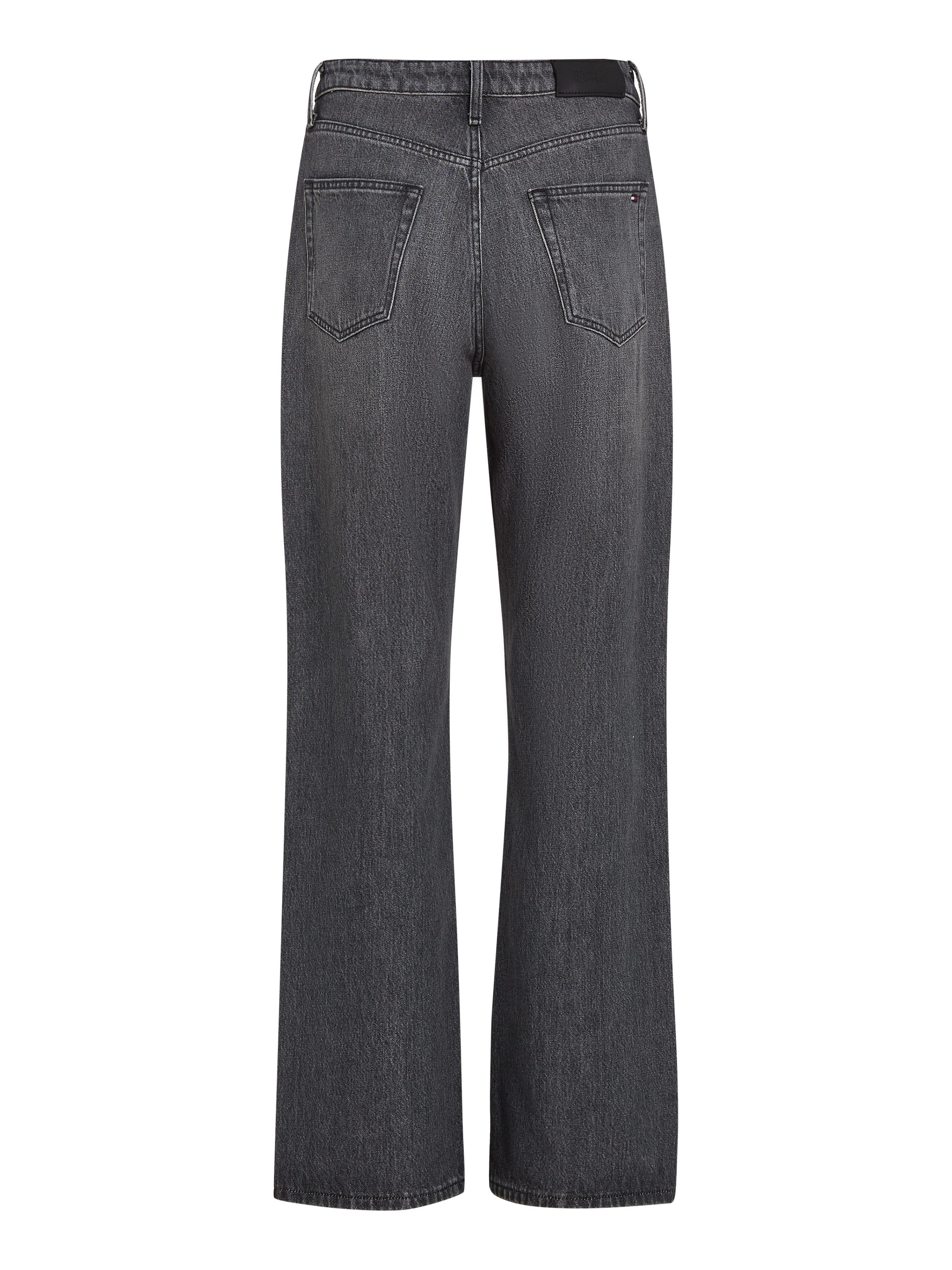 Tommy Hilfiger Straight jeans CLASSIC STRAIGHT RW ECRU met logo-badge, in enkel-lengte