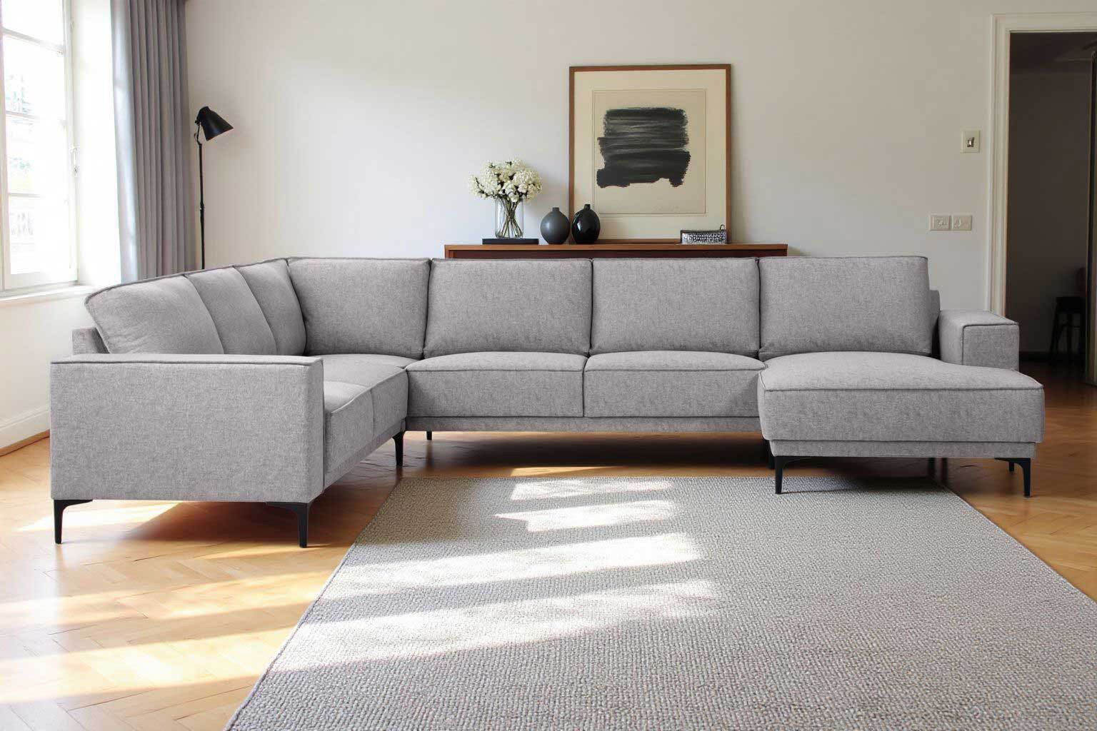 Places of Style Zithoek XXL bank Oland, structuur, platweefsel, luxe microvezel, bouclé