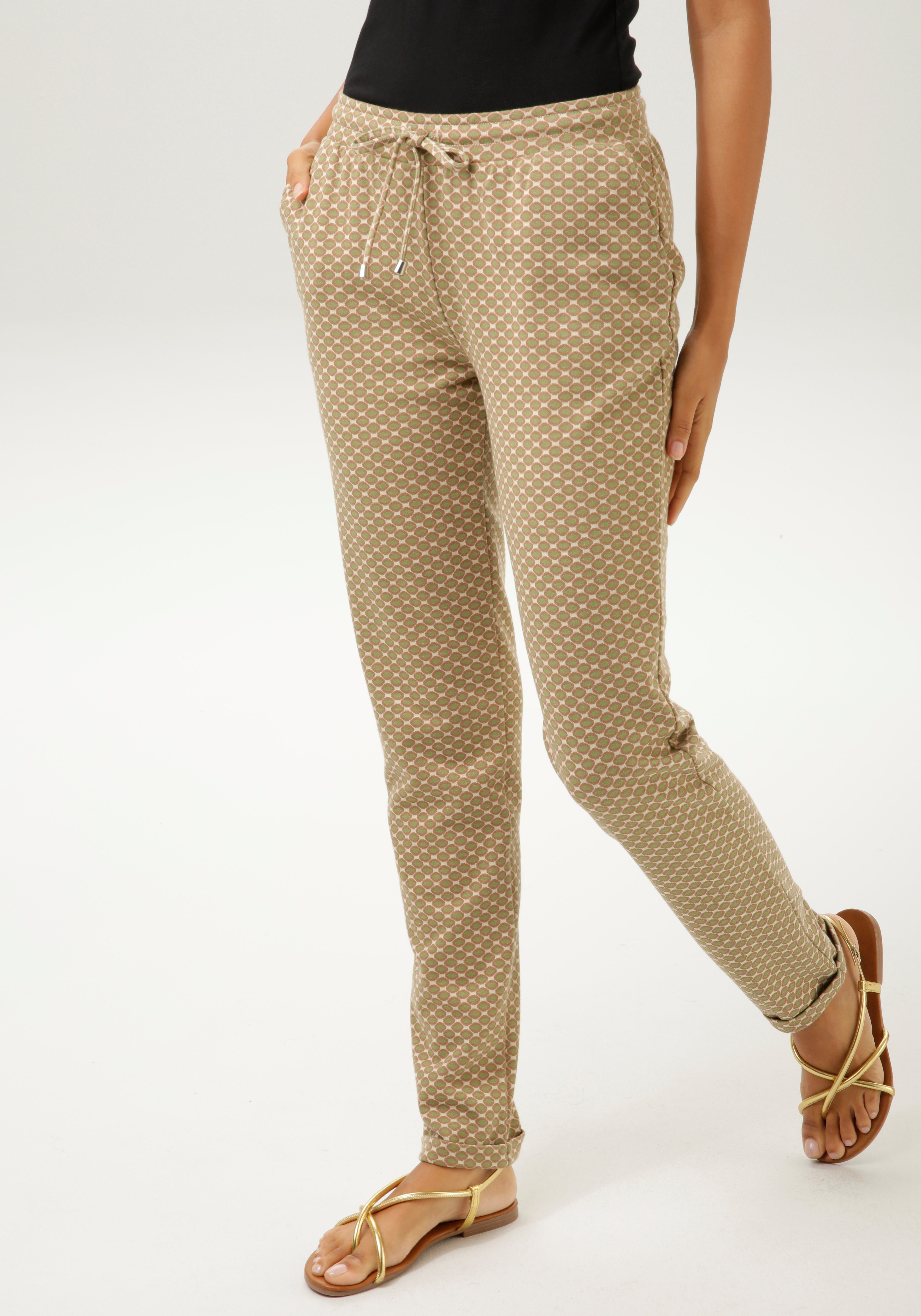 Aniston CASUAL Comfortbroek in kleurharmonisch stippenpatroon dames broeken maat 38 multicolor