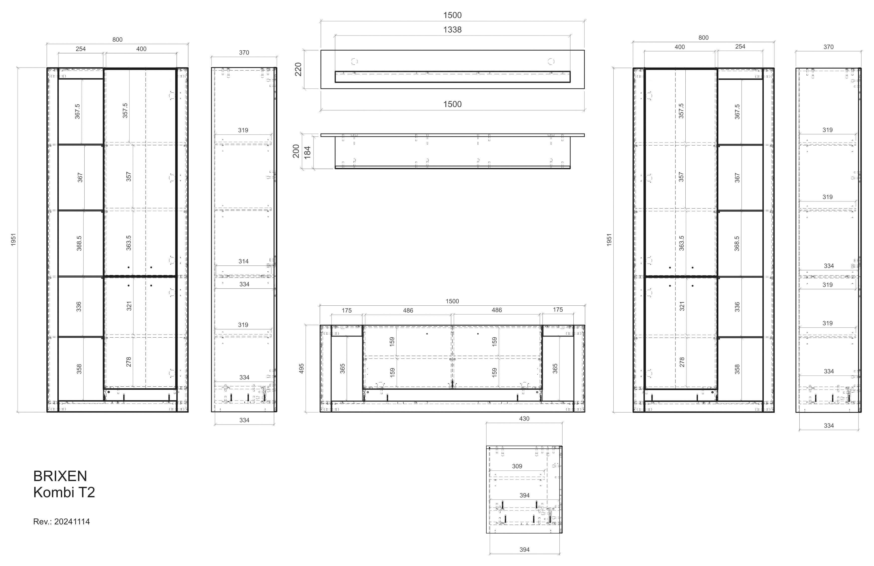 INOSIGN Wandmeubel Brixen, moderne opbouwwand, woonkamer set, eik Evoke decor met wit (set, 4-delig)