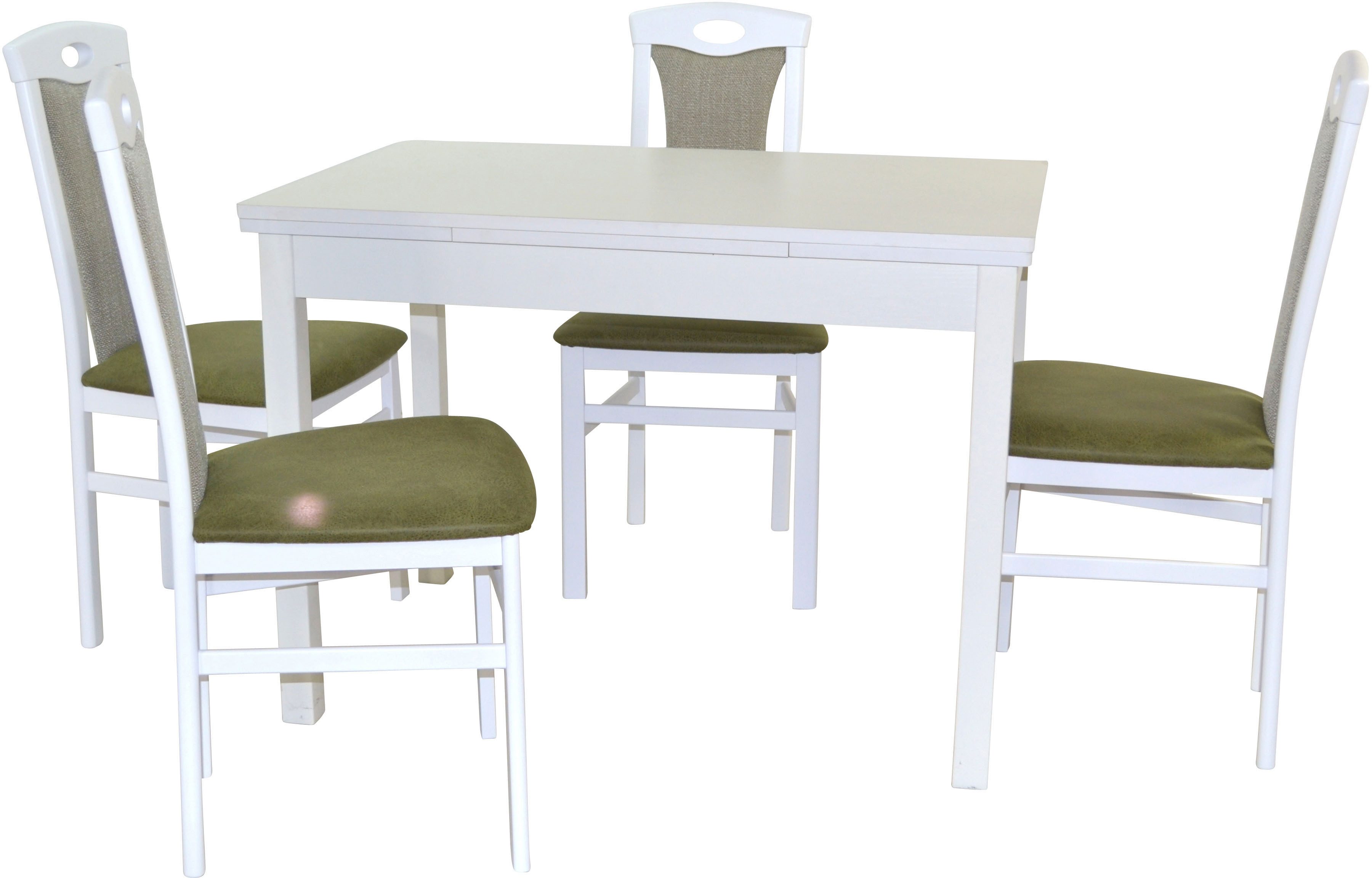 HOFMANN LIVING AND MORE Eethoek 5-delige eethoek Stoelen voorgemonteerd (voordeelset, 5-delig)