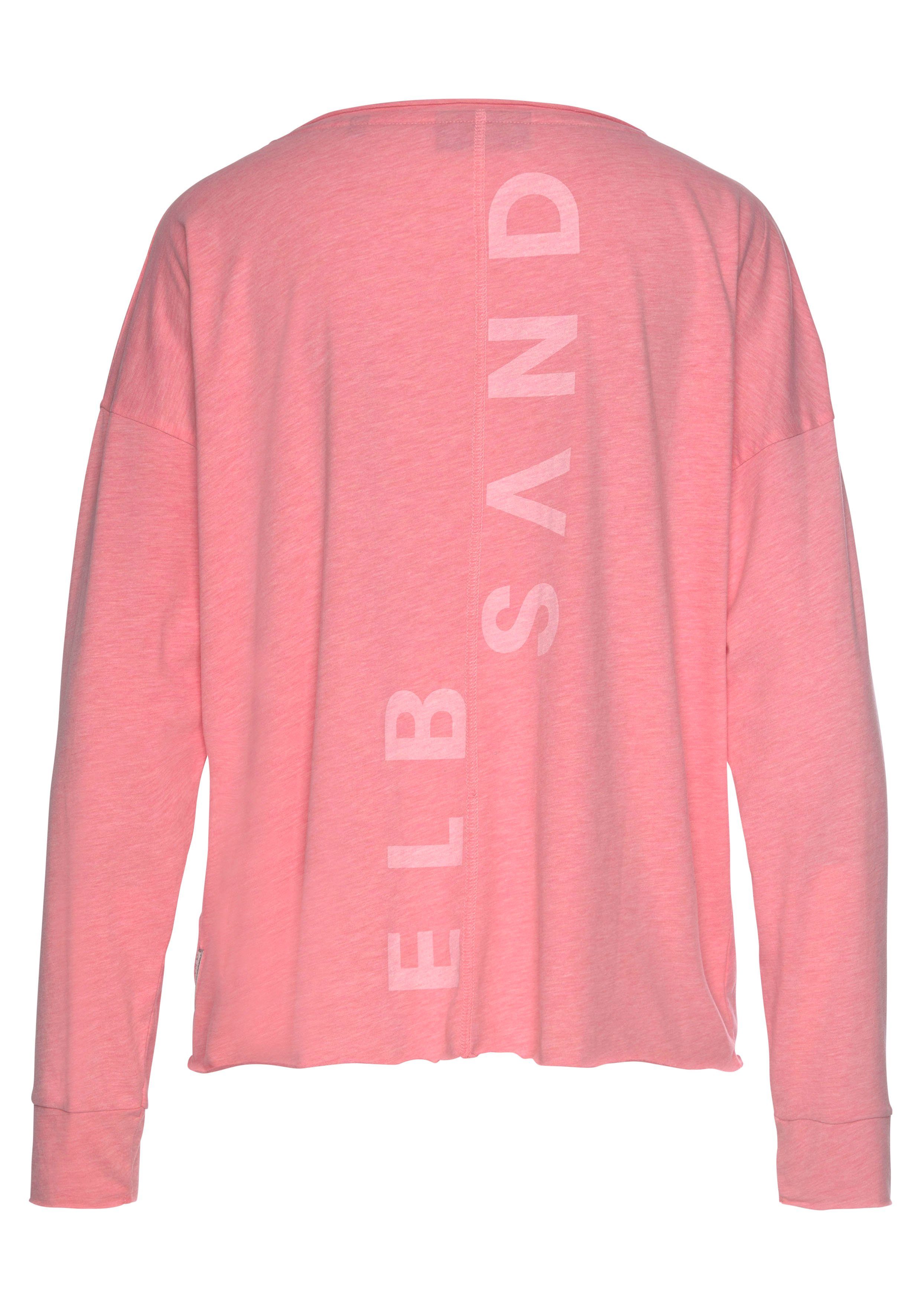 Elbsand Shirt met lange mouwen Eltje met logoprint op de rug, longsleeve van katoenmix