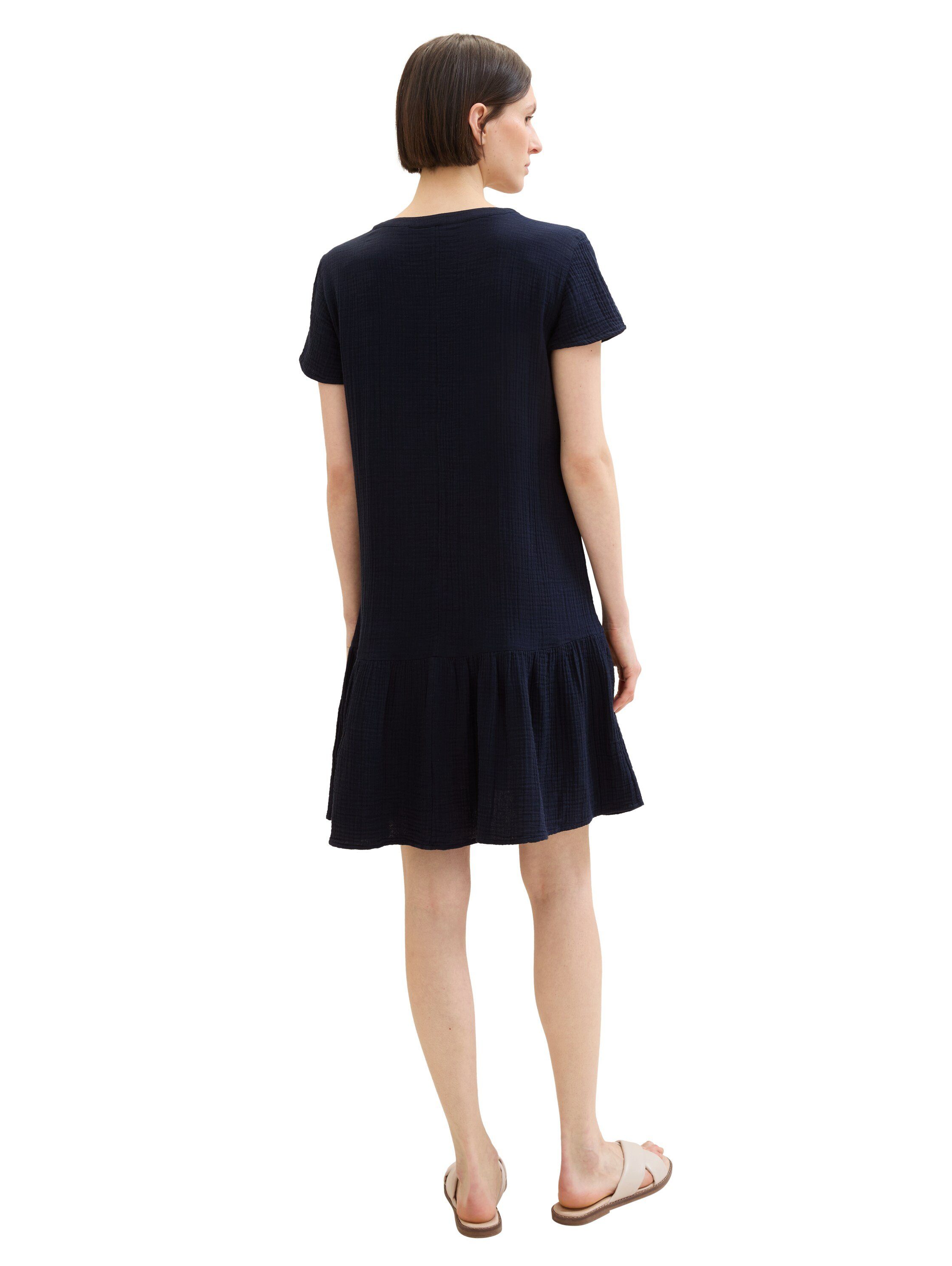 Tom Tailor Mini-jurk met lichte rimpeling - in crinkle-look