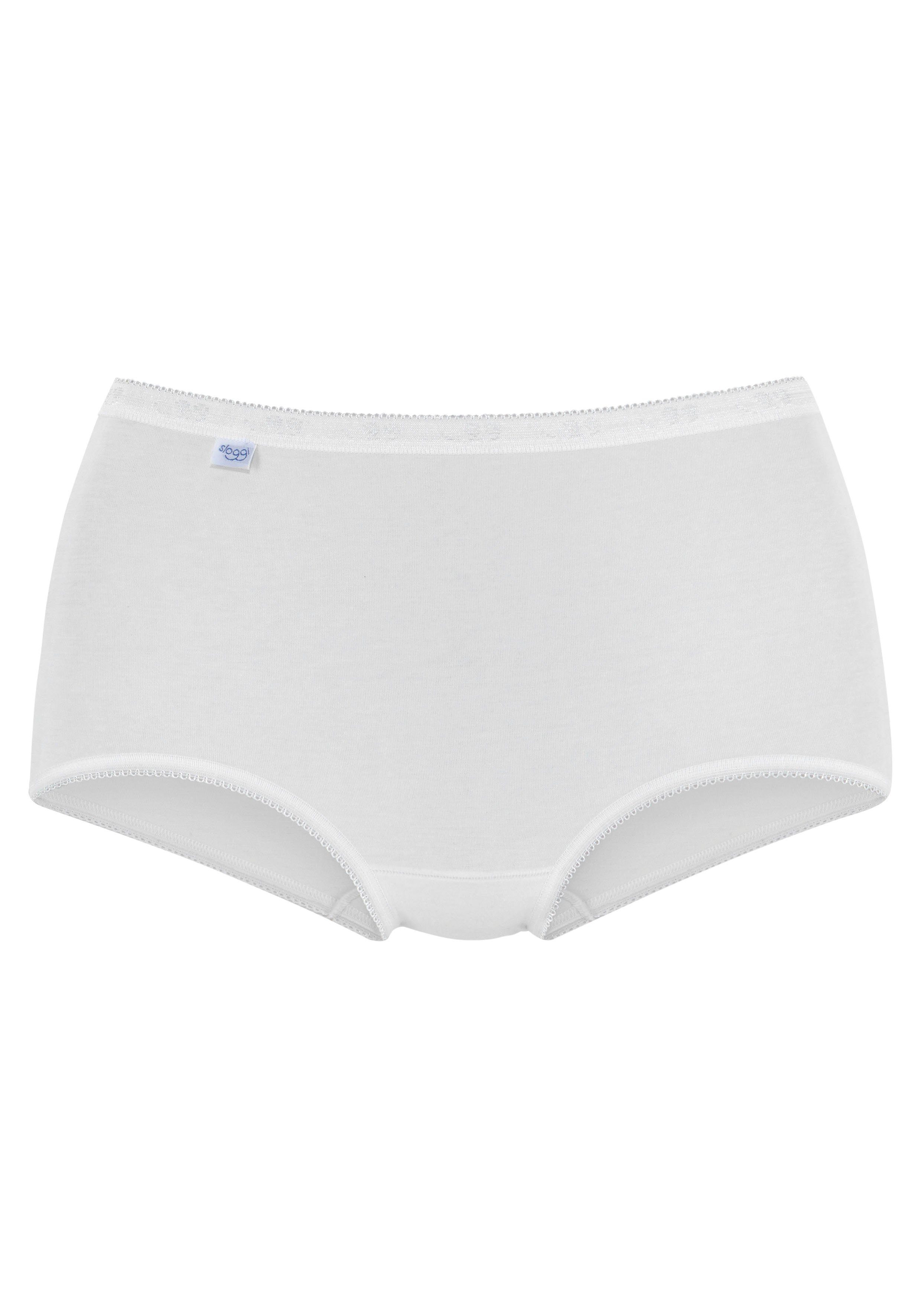 Sloggi Maxislip Basic + Katoenmix, zachte naden, hoge taille, elastisch (Set van 4)