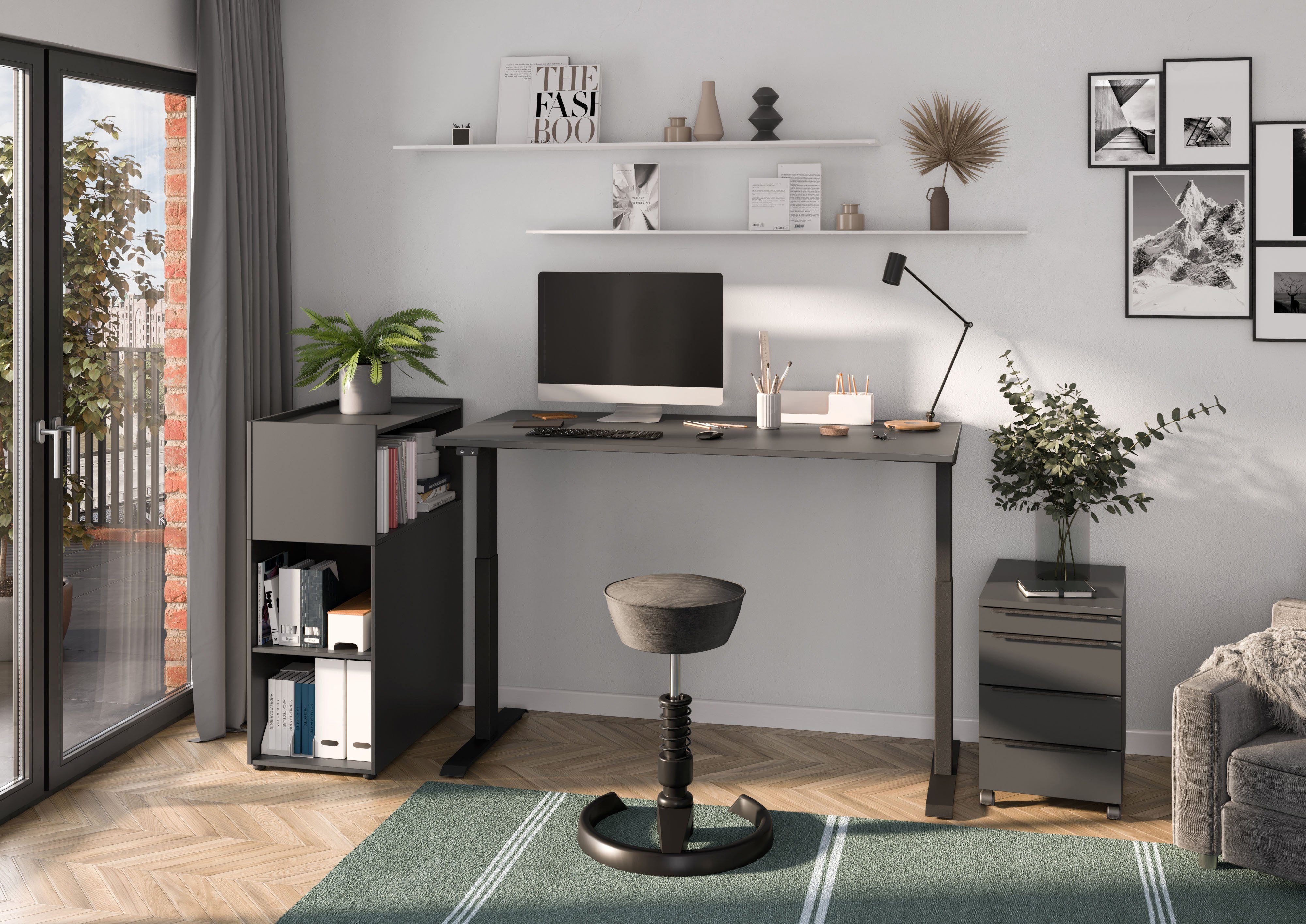 GERMANIA Roomdivider Milaan met 5 open vakken op ordnerhoogte(b/h) 80/112 cm, made in germany