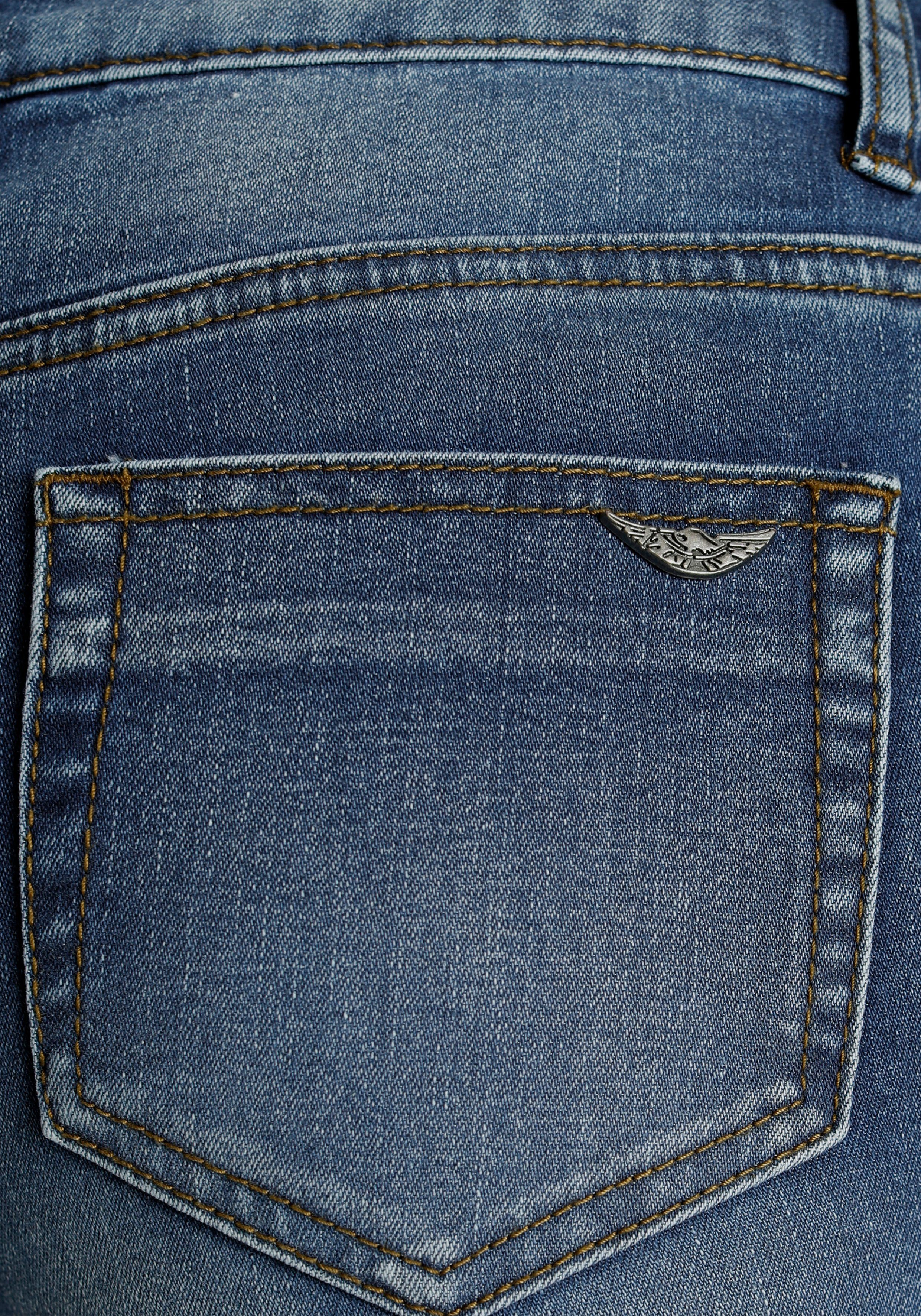 Arizona Skinny fit jeans Met geren extra-strakke been snit, lage taille