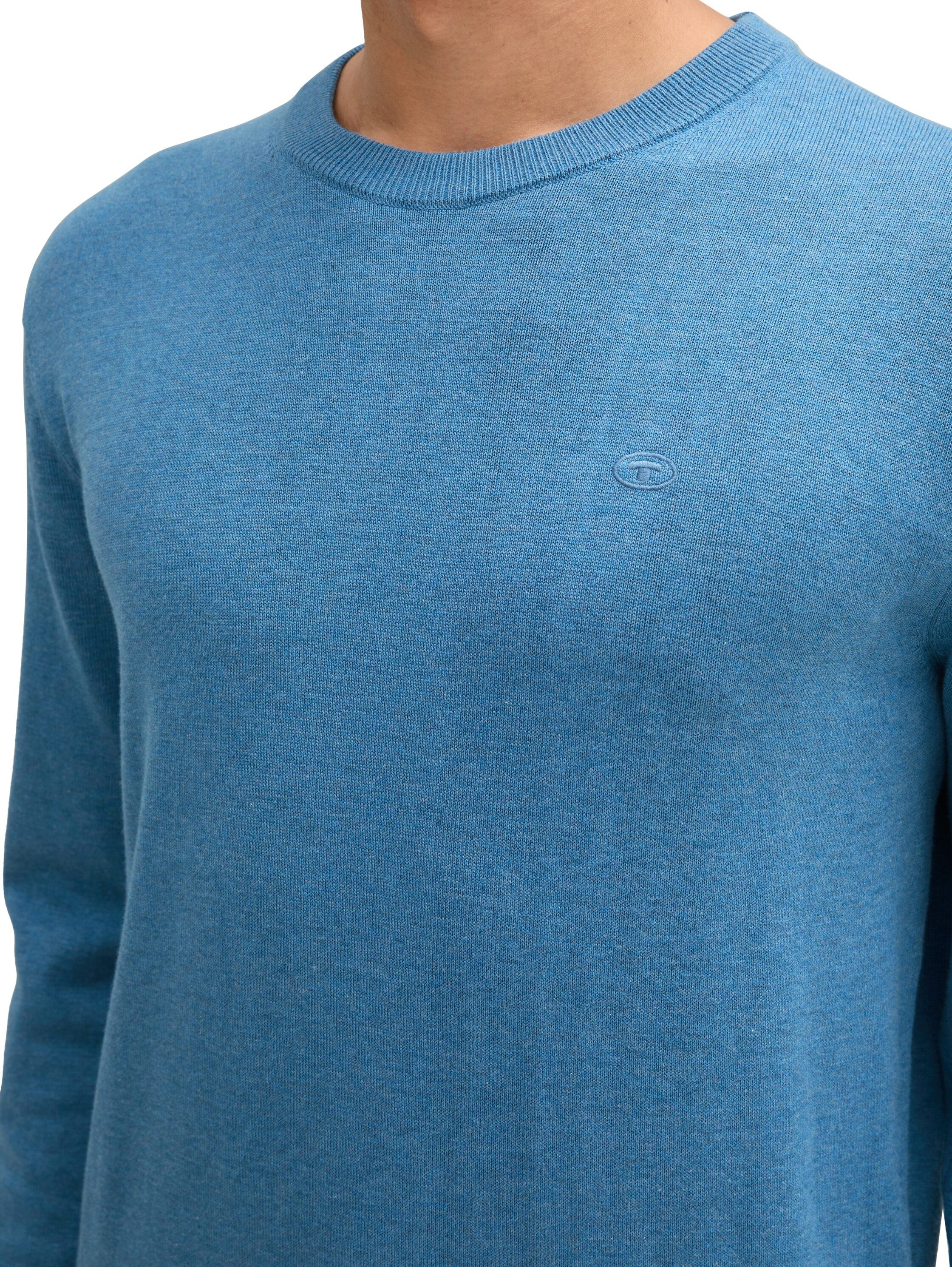 Tom Tailor Trui met ronde hals met geborduurd logo