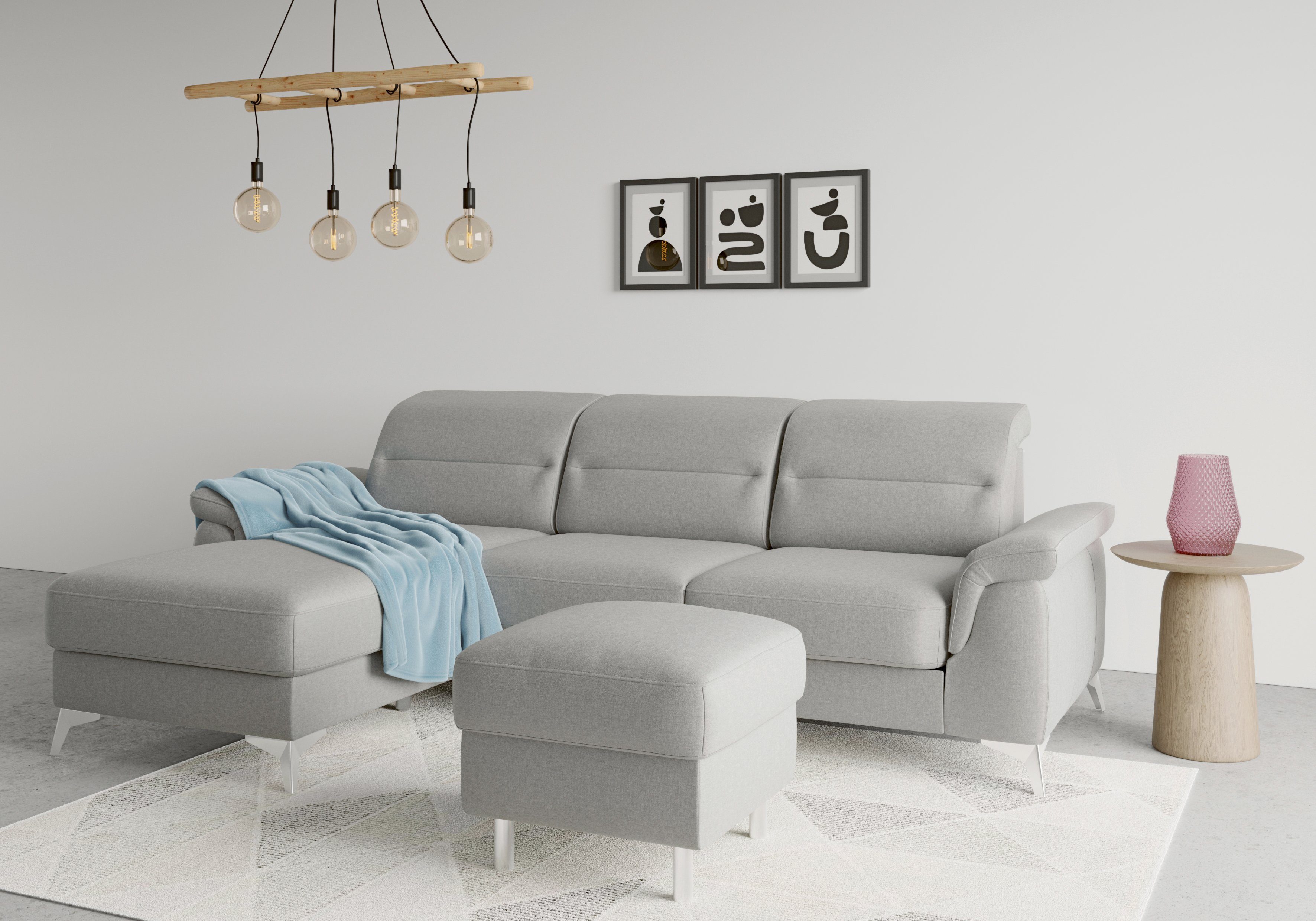sit&more Hoekbank Sinatra L-vorm met récamier, optioneel met verstelbare hoofdsteun en armleuning