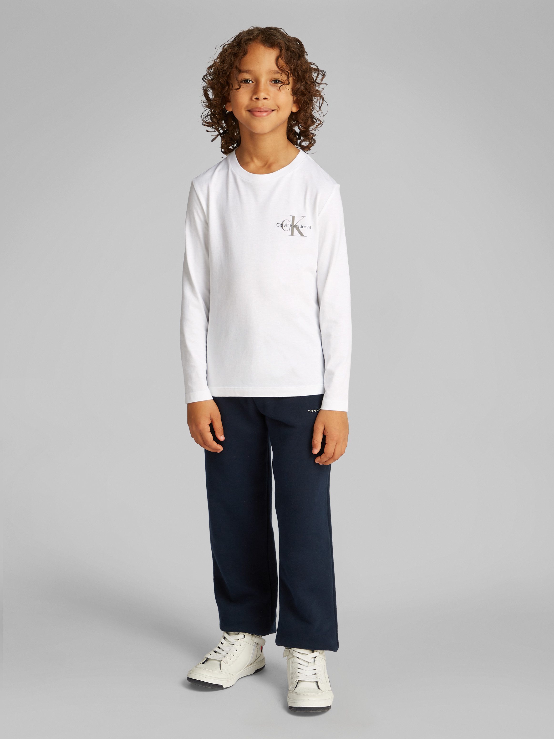 Calvin Klein Shirt met lange mouwen Chest Monologo Ls T-Shirt voor kinderen tot 16 jaar en met logo-opdruk