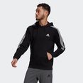 adidas performance sweatshirt essentials fleece cut 3 strepen hoody zwart