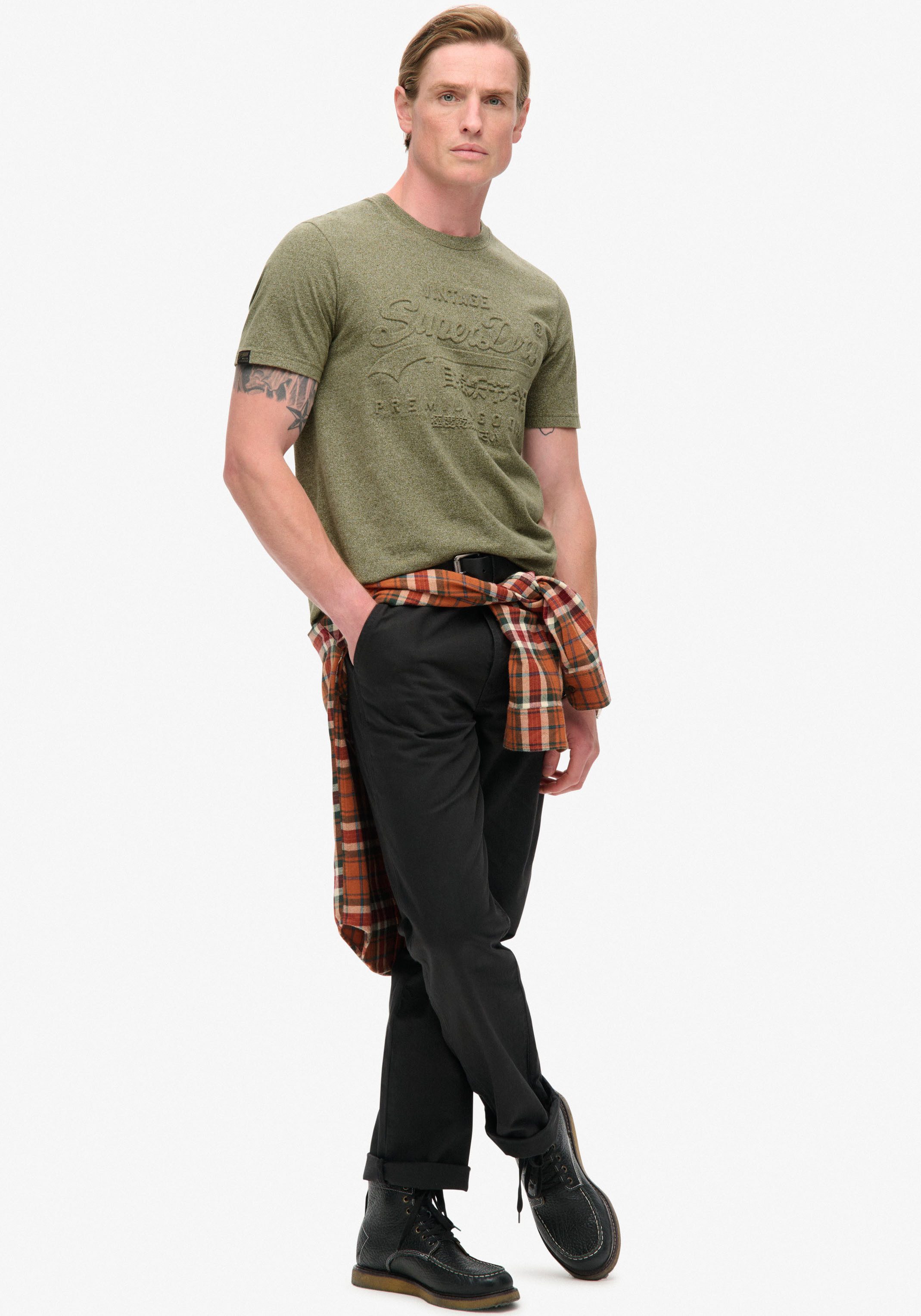 Superdry Shirt met ronde hals EMBOSSED VL GRAPHIC T SHIRT