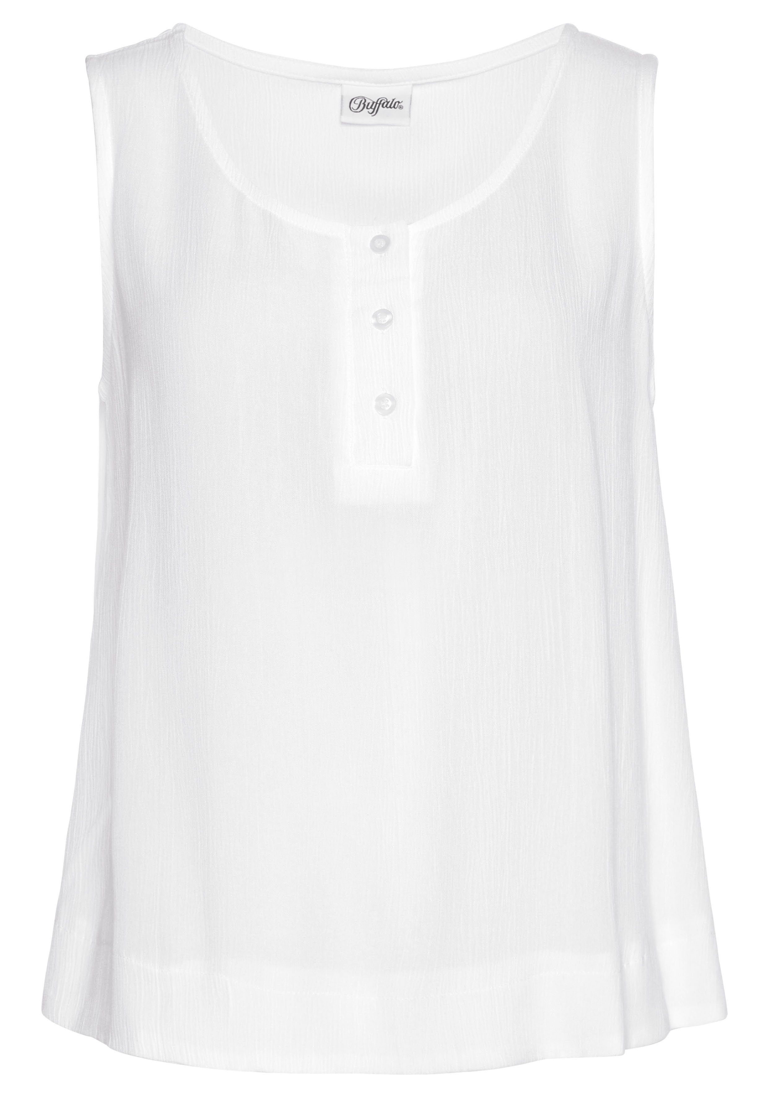 Buffalo Top van crêpe viscose met knoopsluiting, tanktop, blouseshirt
