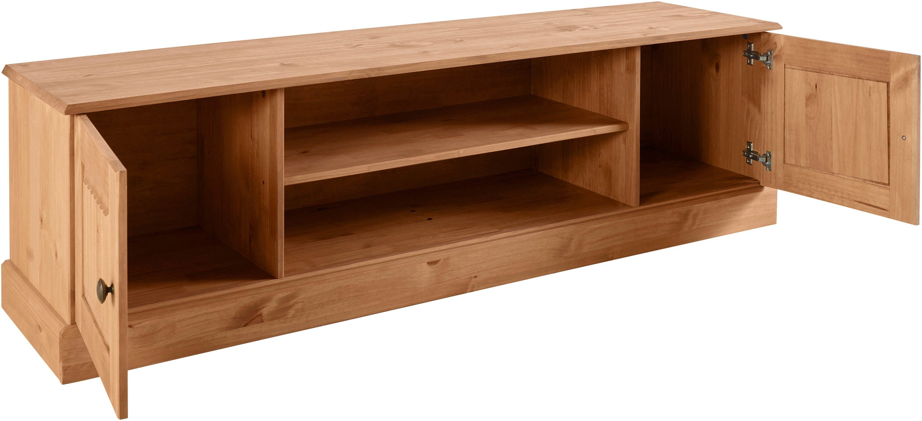 Home affaire Tv-meubel Liotta met kabeldoorgang en 1 losse plank, massief grenen