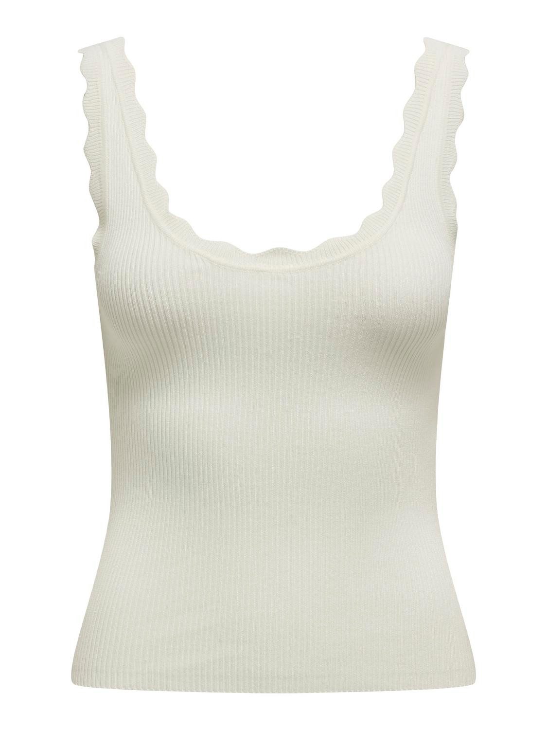 JDY Gebreide top JDYNANNA S/L SCALLOP EDGE TOP KNT NOOS