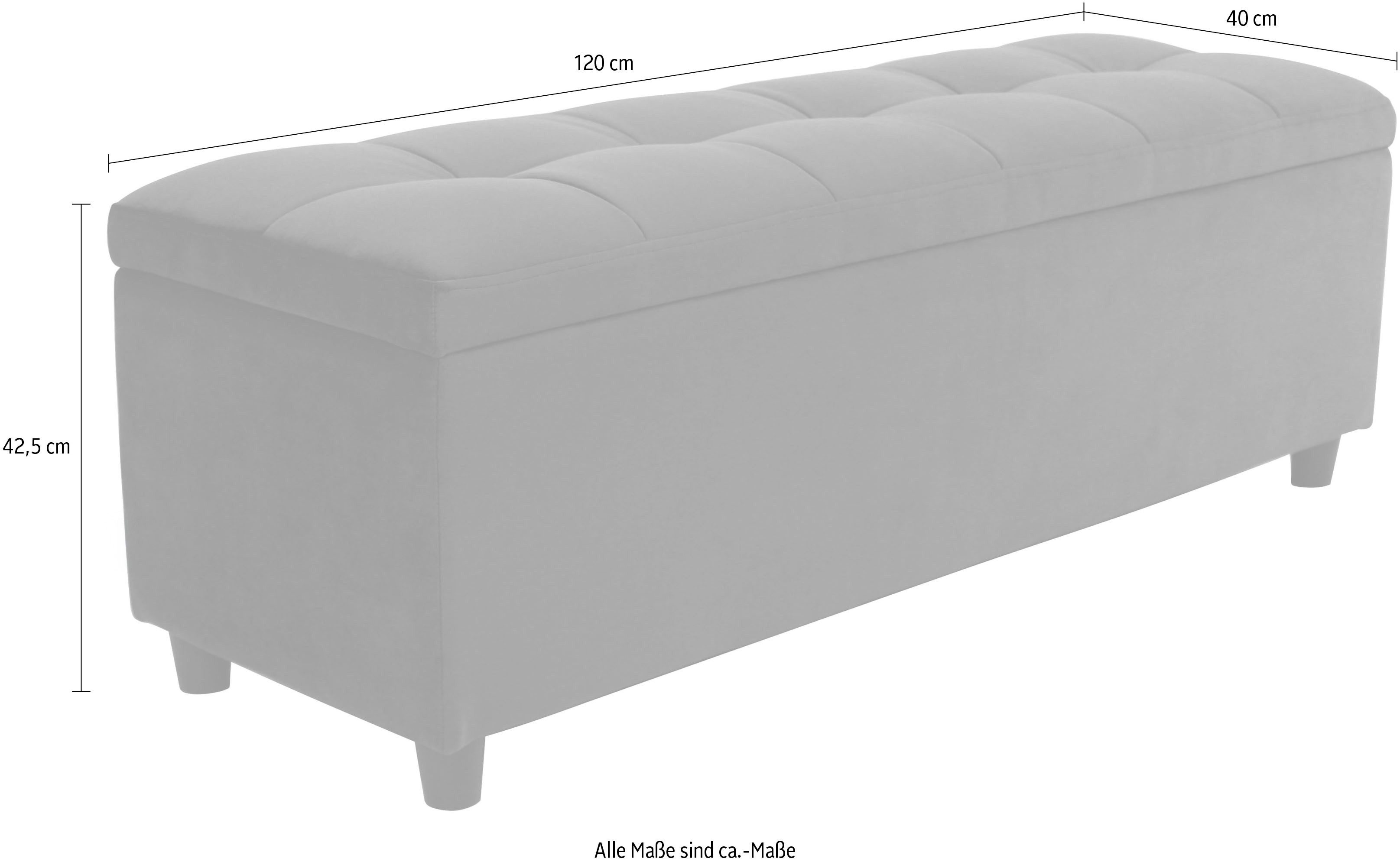 COUCH ♥ Slaapkamerbankje Doorgestikt Met bergruimte, ook als garderobebank geschikt, bank