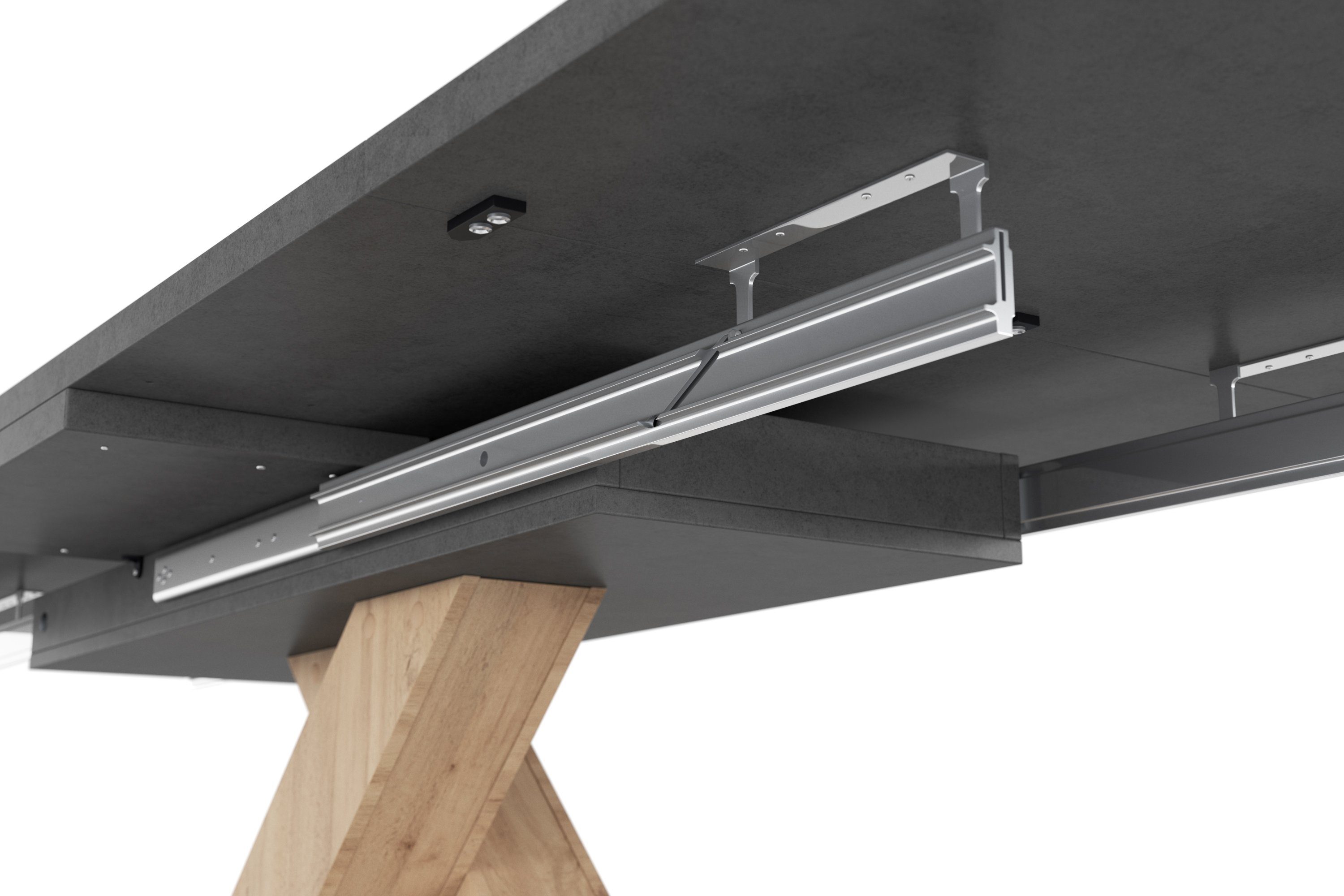 Mäusbacher Eettafel Comfort tafel TOPSELLER! Mäusbacher eettafel met X-frame en voetplaat. Breedte 180-280
