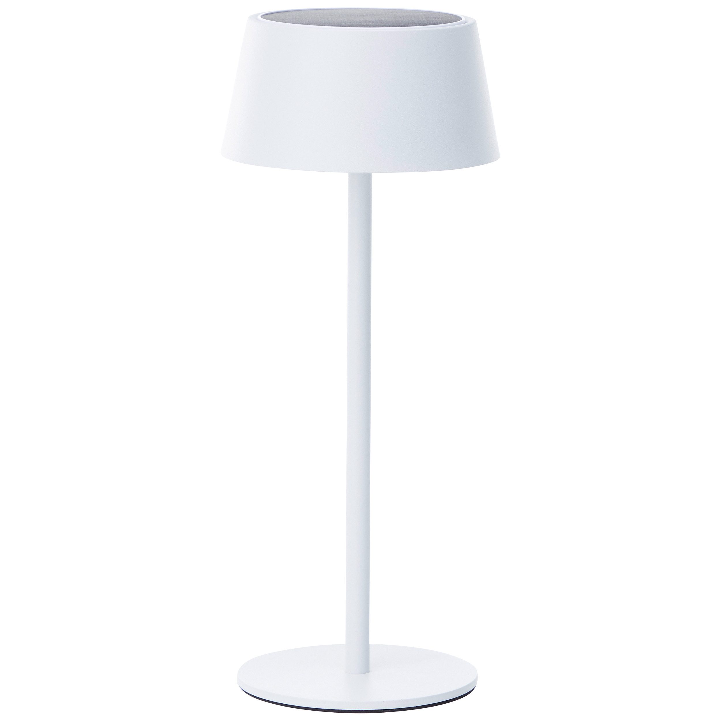 Brilliant Leuchten Led-tafellamp voor buiten Picco Solar en oplaadbaar via USB, 30 cm, 300 lm, 3000 K, IP44, metaal, wit