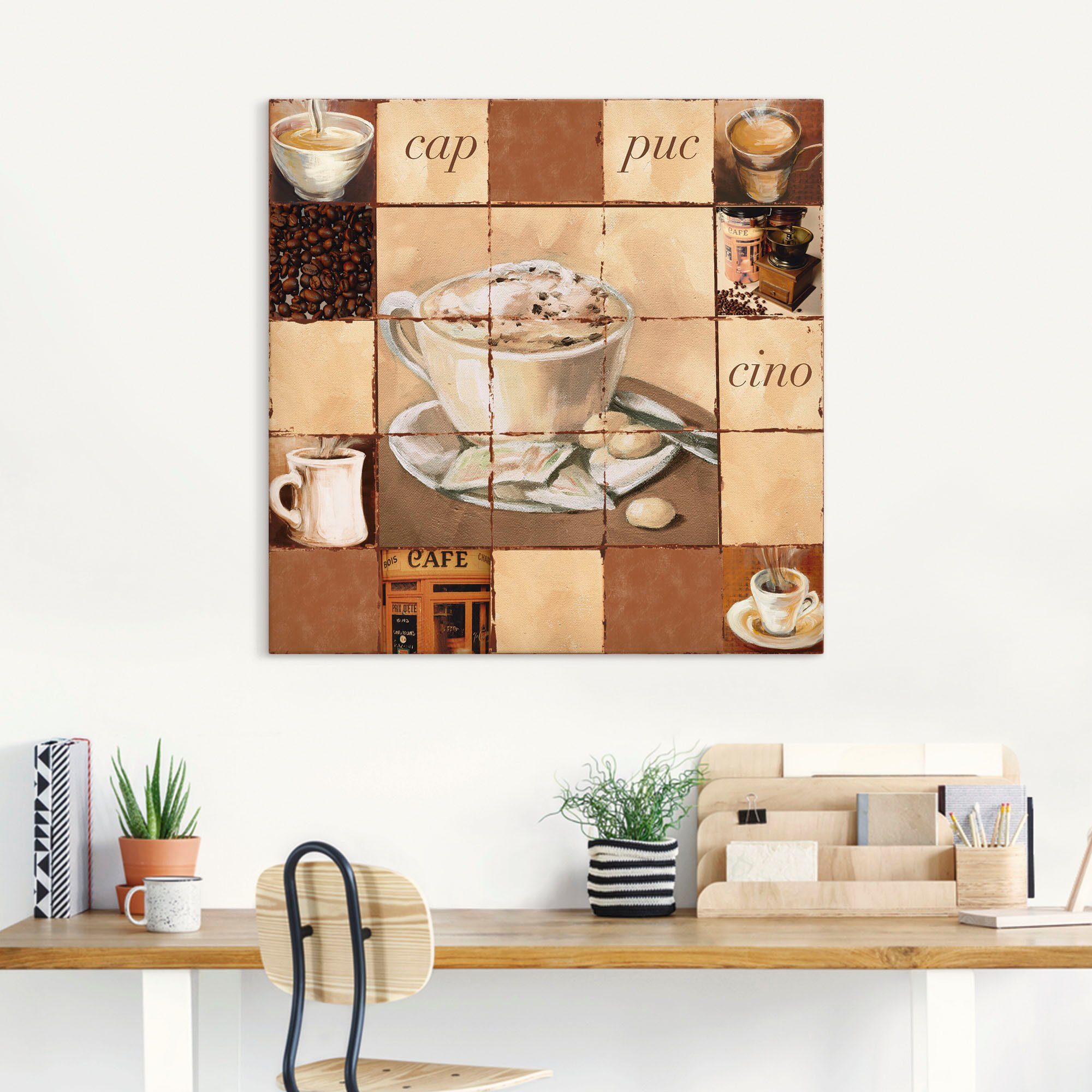 Artland Artprint op linnen Cappuccino gespannen op een spieraam