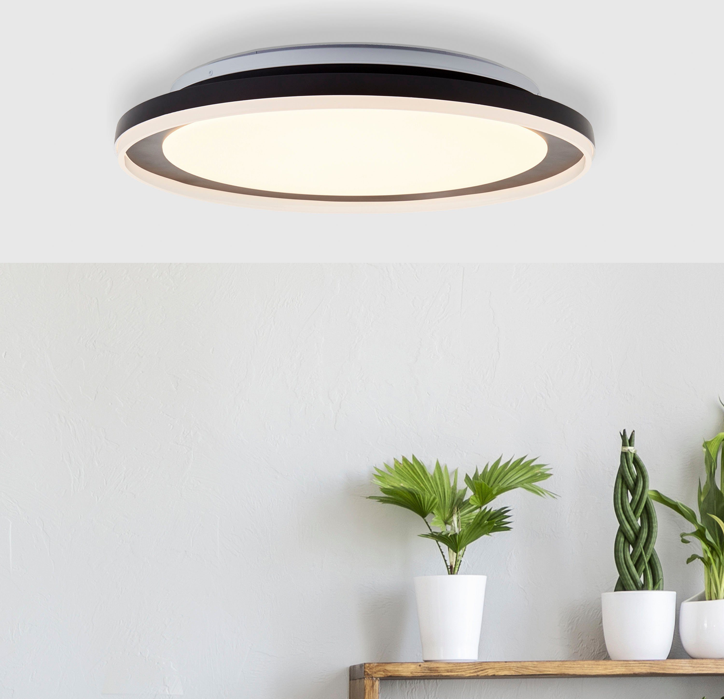 Brilliant Leuchten Plafondlamp Pederson Led wand- en plafondlamp 45 cm zwart (1 stuk)
