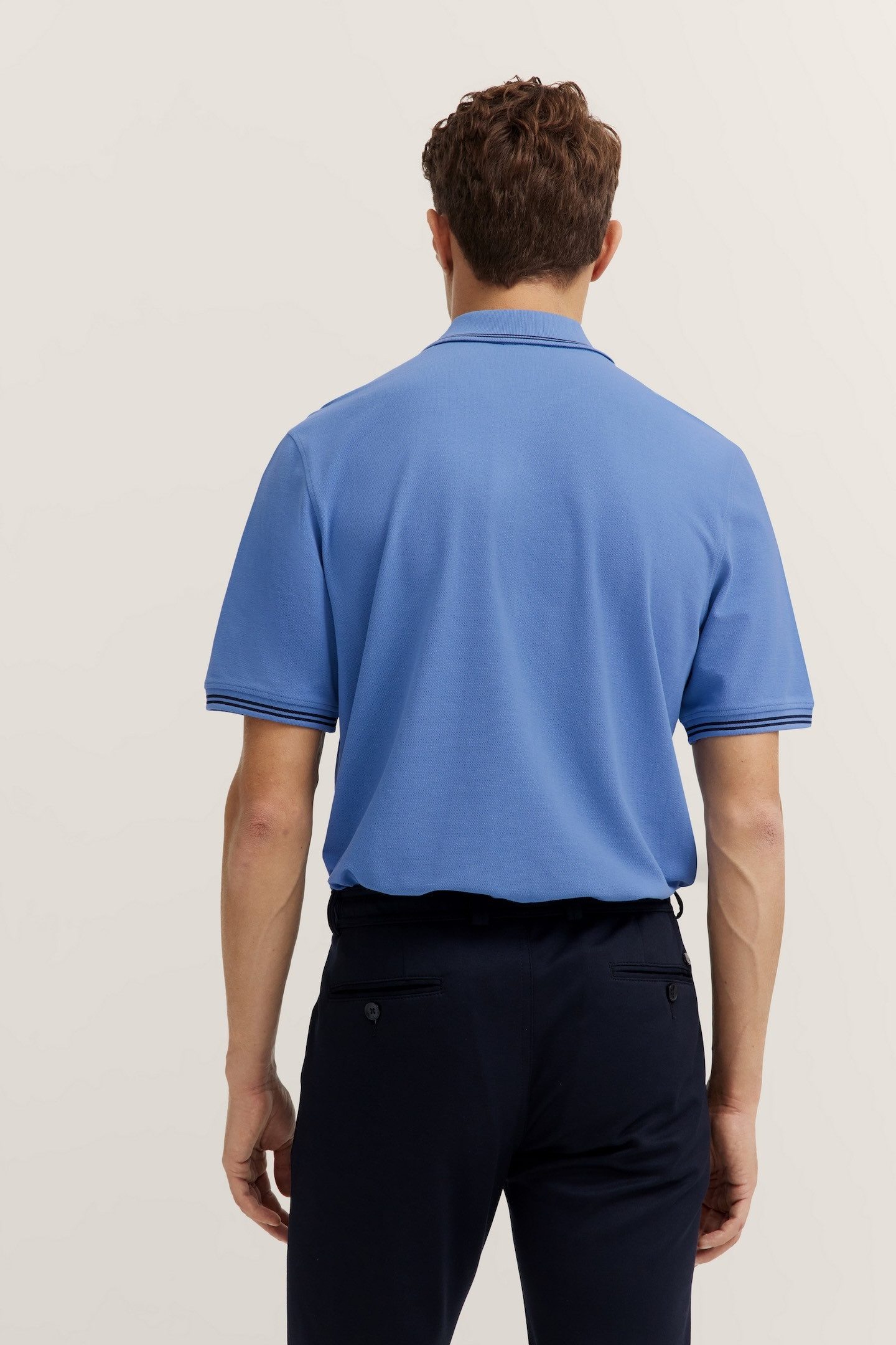 Bugatti Poloshirt met contraststrepen en borstborduursel