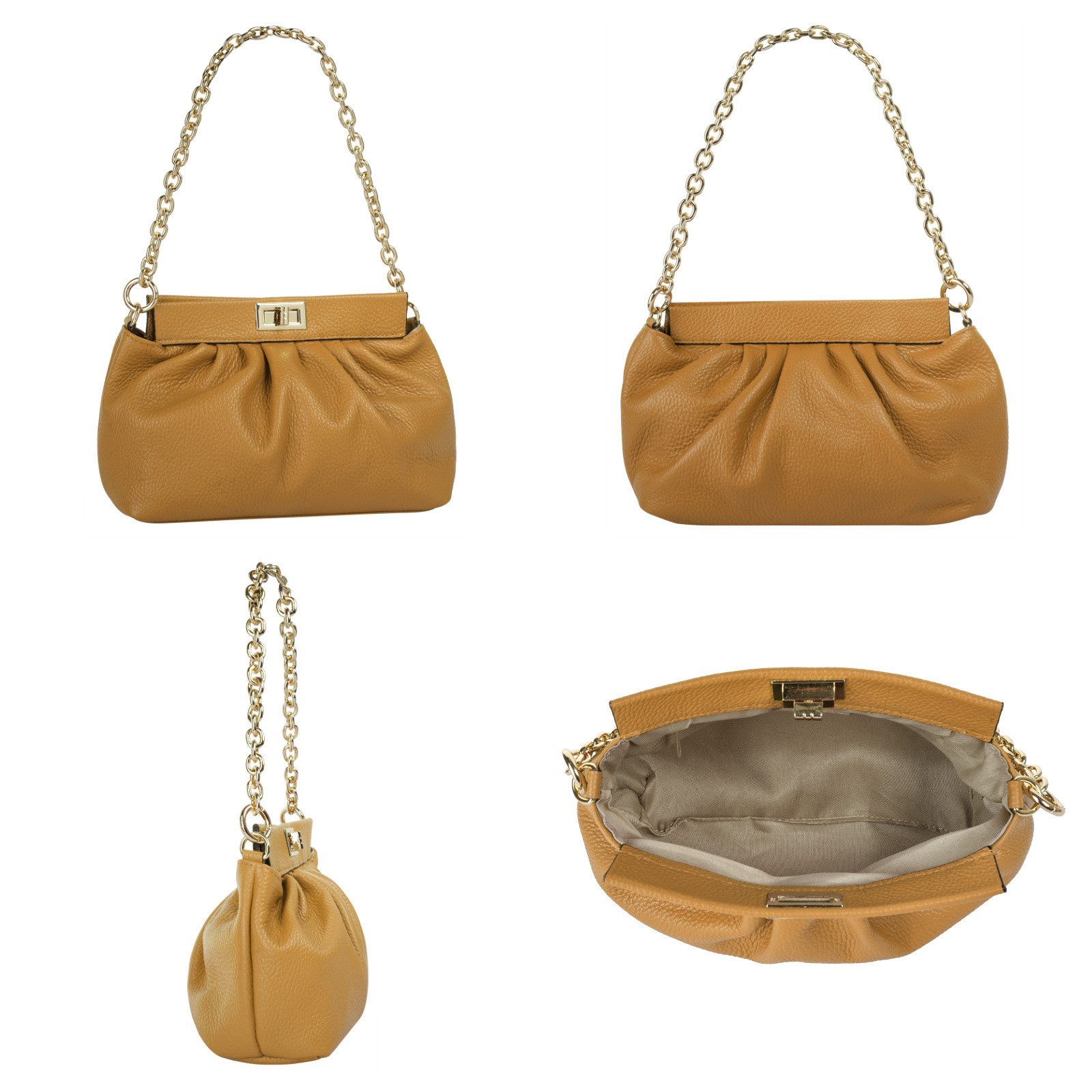 Cluty Schoudertas echt leer, made in italy