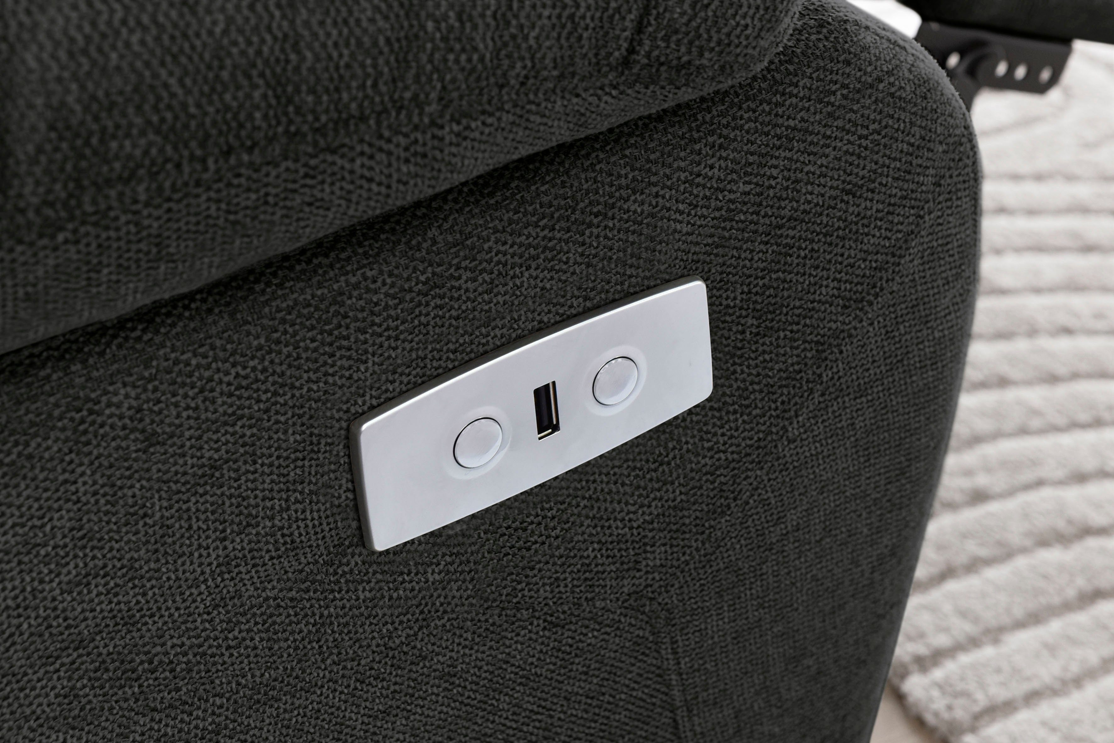 Home affaire 3-zitsbank Lannilis met handmatige en elektrische relaxfunctie