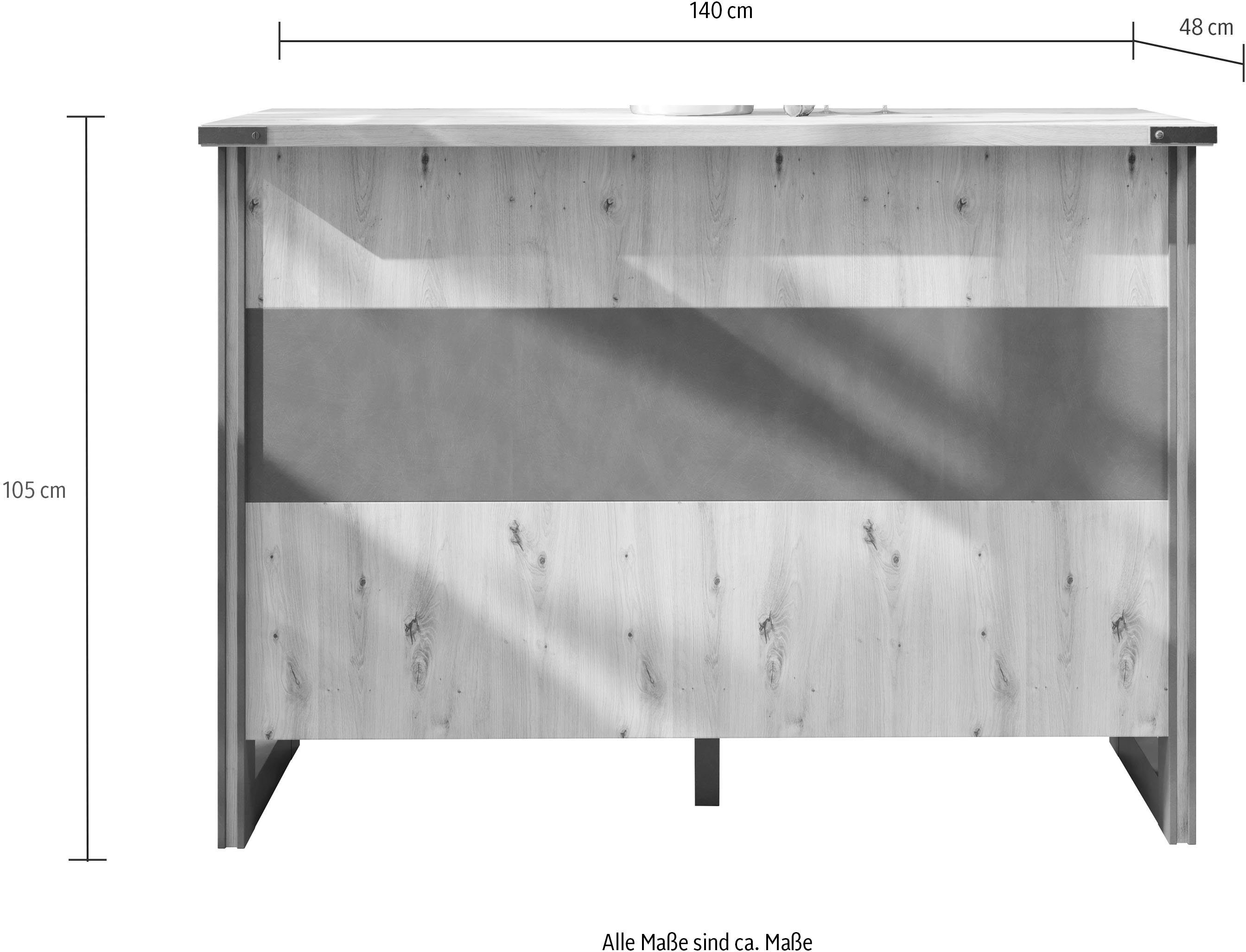 Home affaire Barmeubel Mia Barkast met 6 praktische vakken - Afmetingen (B/D/H) 140/48/105 cm (1 stuk)