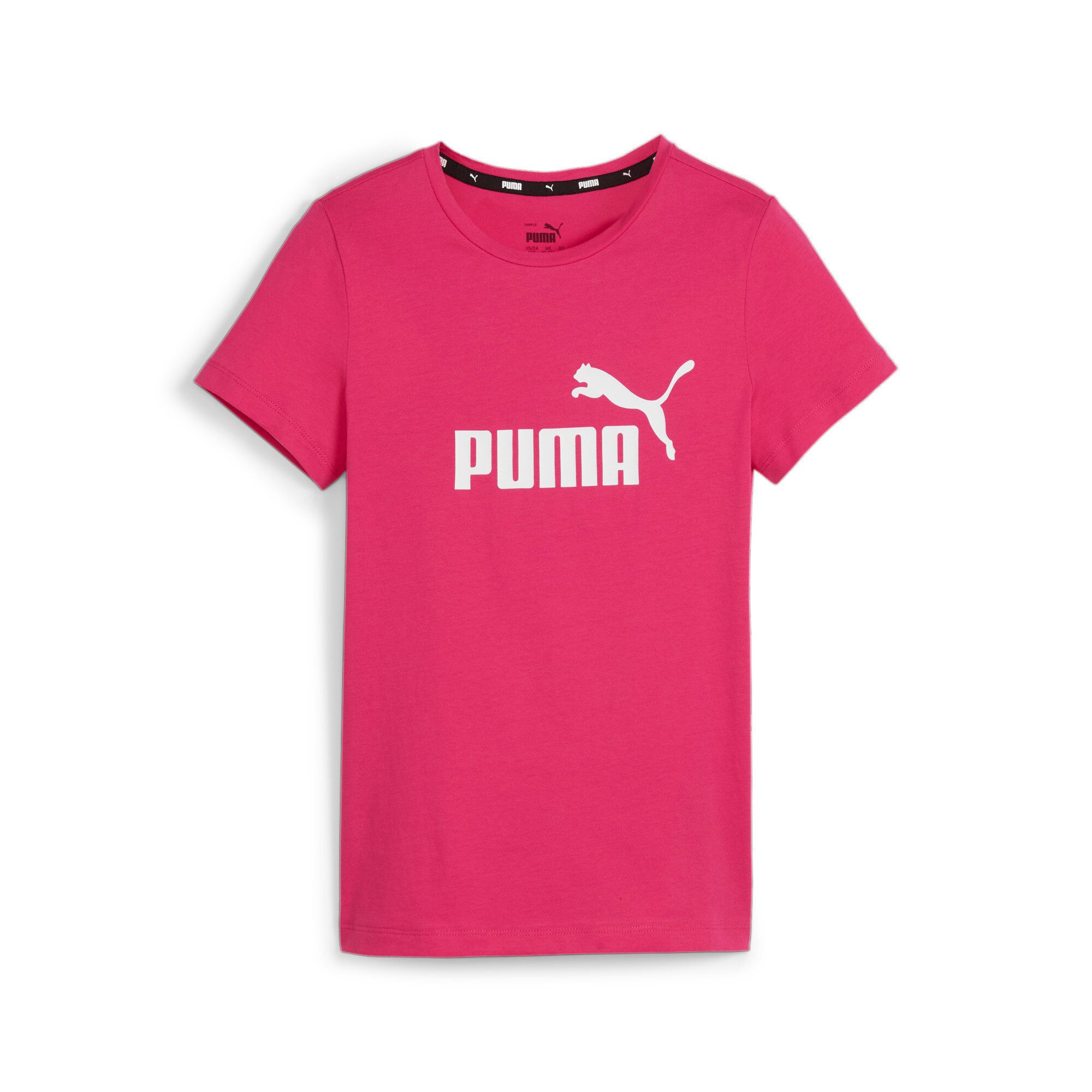 Puma T-shirt fuchsia Roze Meisjes Katoen Ronde hals Logo 164