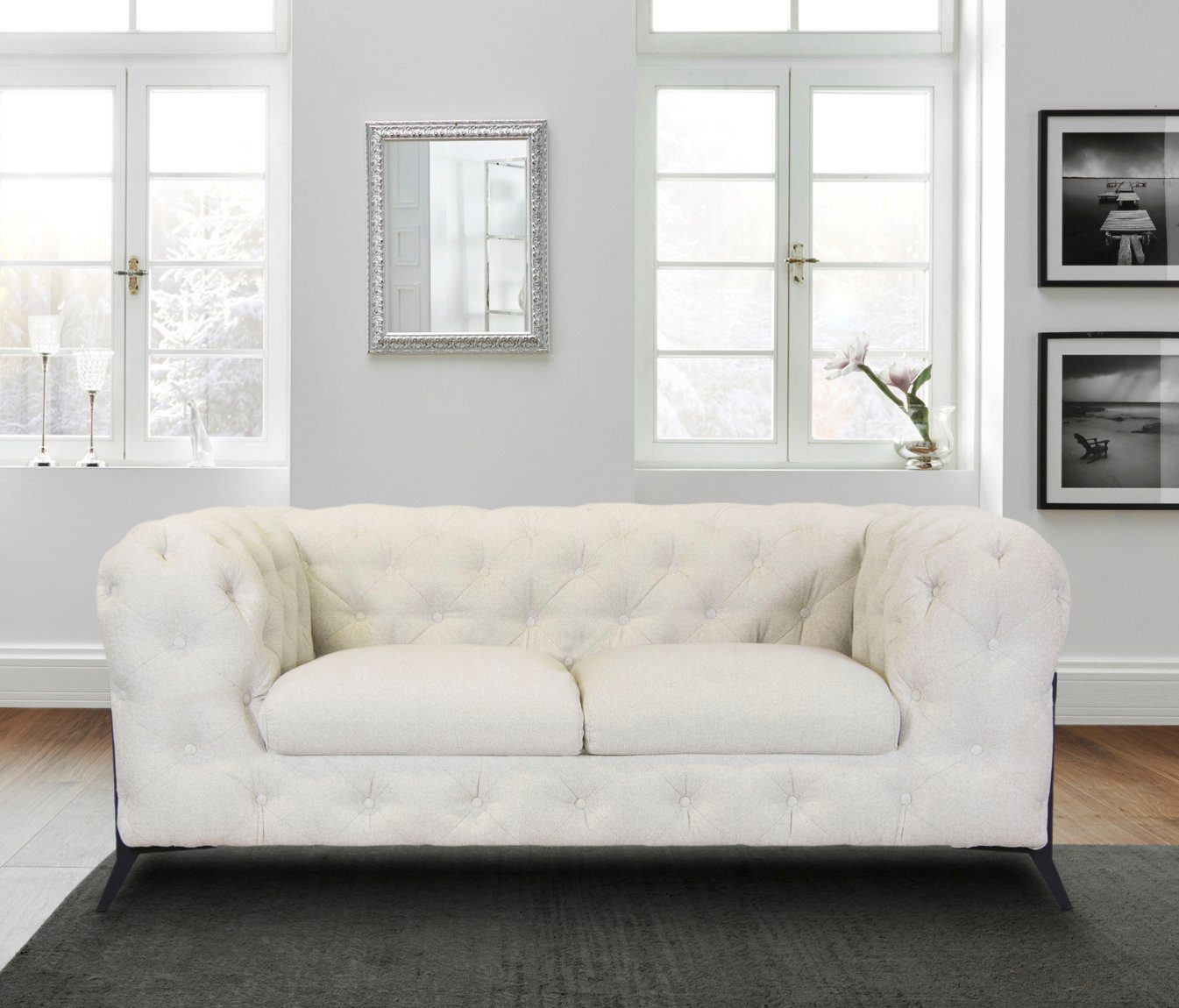 Leonique Chesterfield-bank Amaury luxueuze capitonnage, moderne chesterfield look, kleur van de poten ter keuze